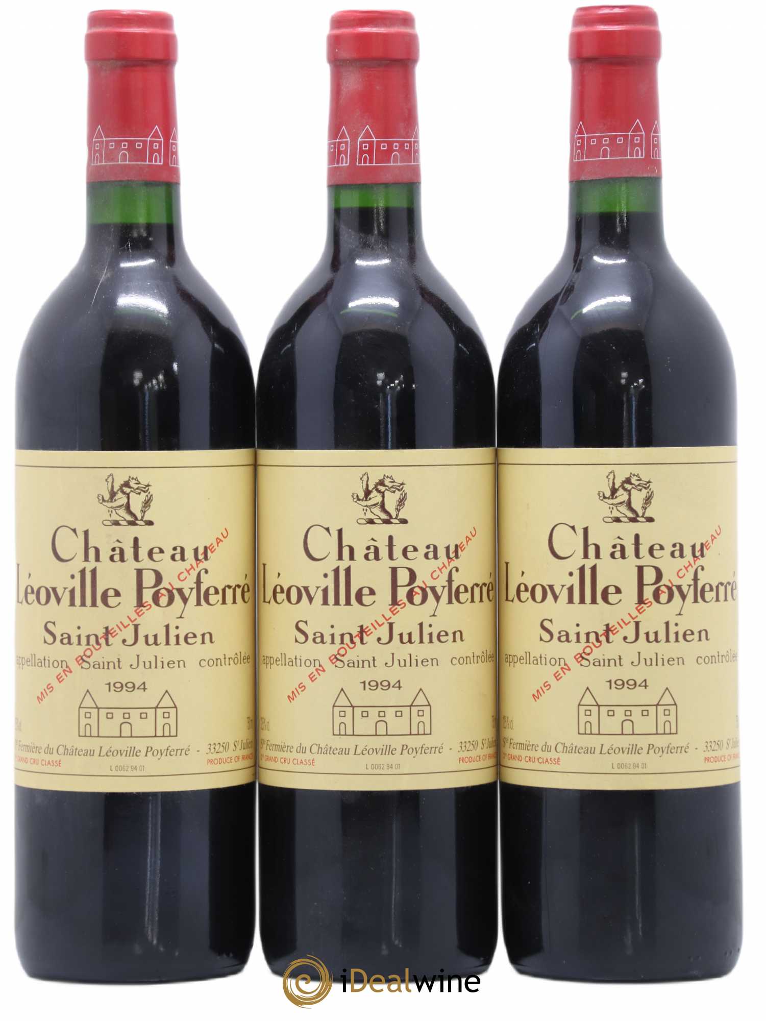 Château Léoville Poyferré 2ème Grand Cru Classé 1994 - Lot de 3 bouteilles - 0