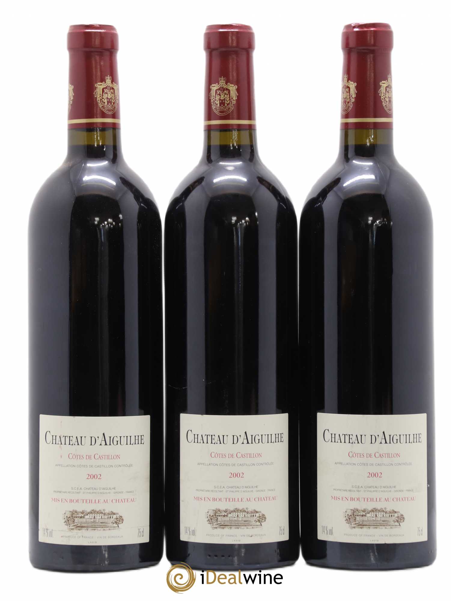 Château d' Aiguilhe 2002 - Lot de 3 bouteilles - 1