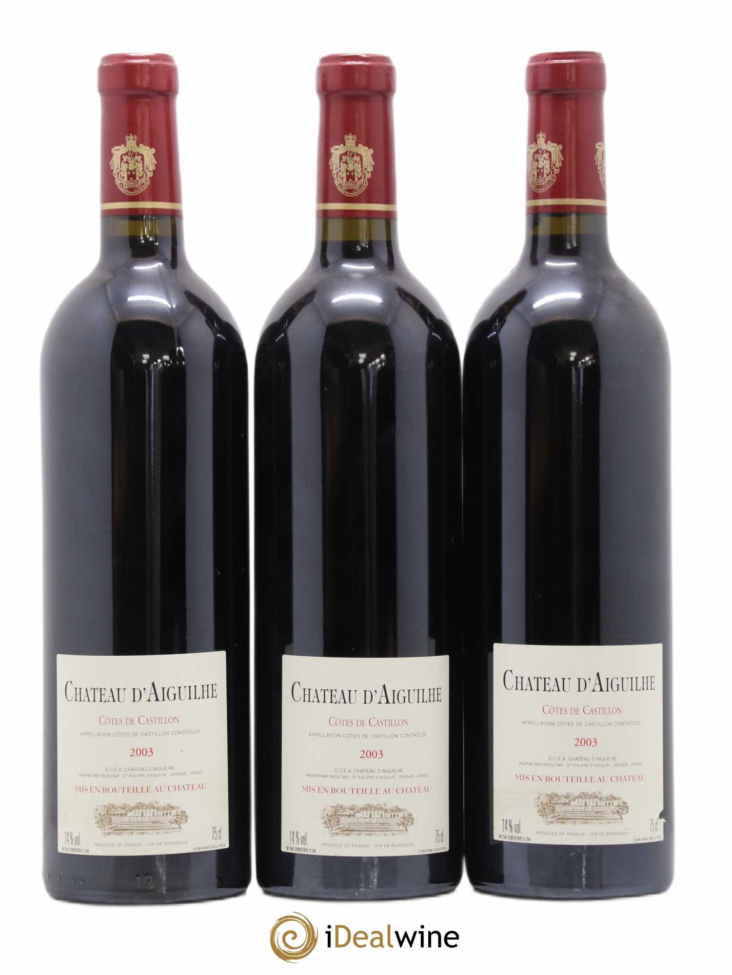 Château d' Aiguilhe 2003 - Lot de 3 bouteilles - 1