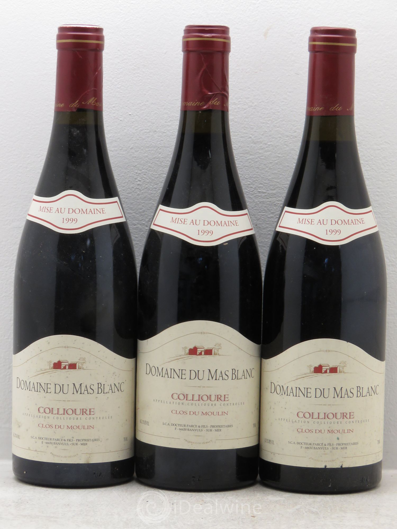 Collioure Clos du Moulin Domaine du Mas Blanc (sans prix de réserve) 1999 - Posten von 3 Flaschen - 0