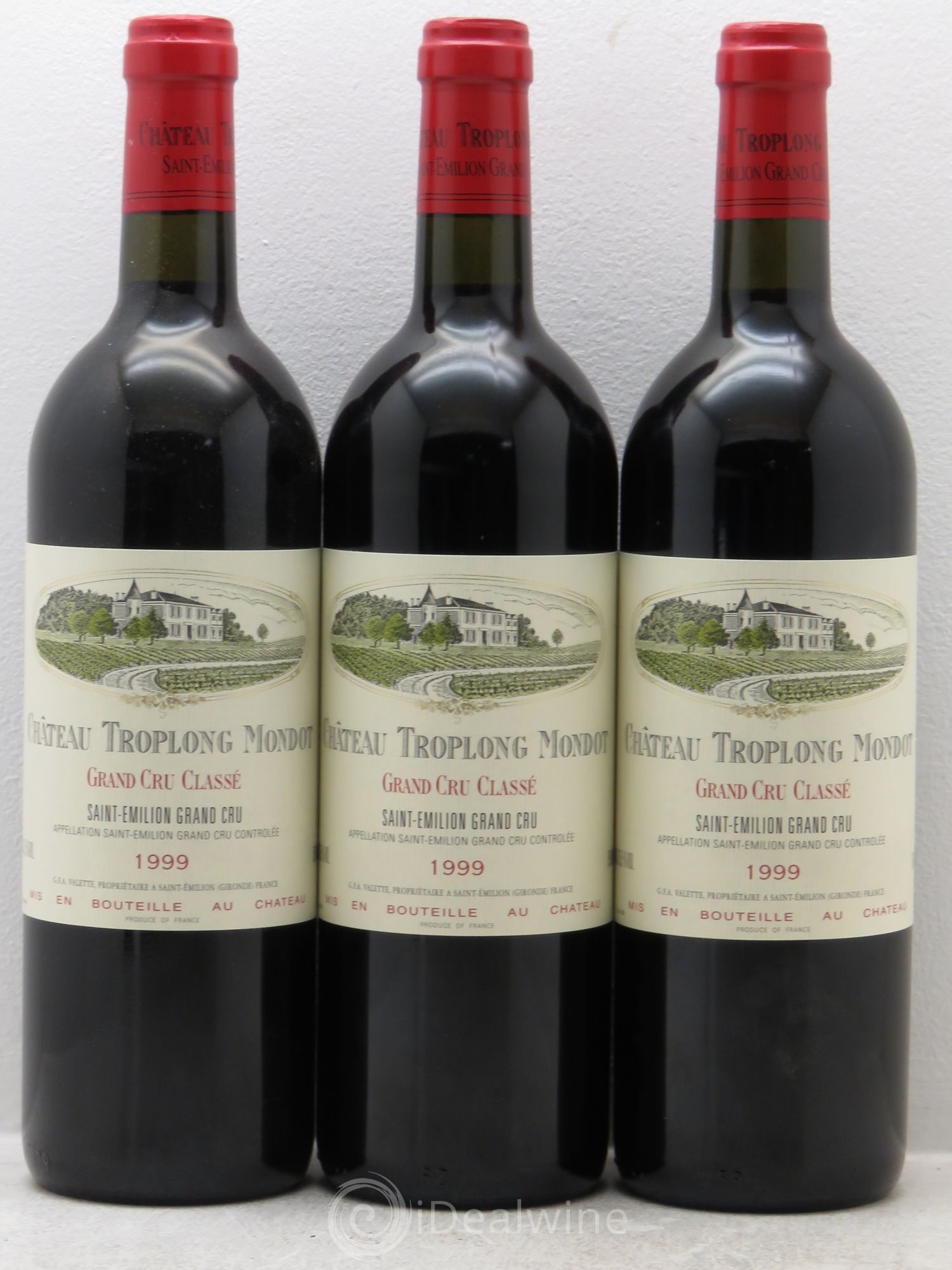 Château Troplong Mondot 1er Grand Cru Classé B 1999 - Lot de 3 bouteilles - 0