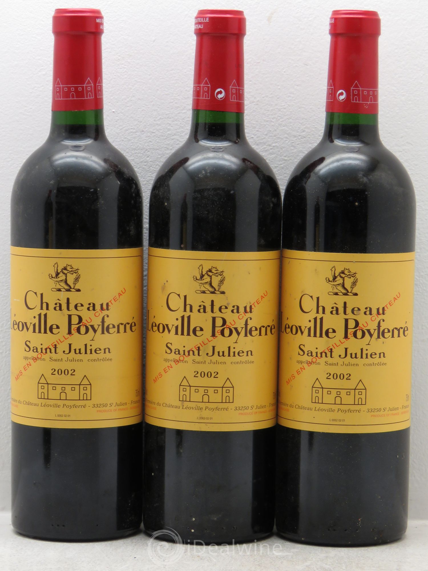 Château Léoville Poyferré 2ème Grand Cru Classé 2002 - Lot de 3 bouteilles - 0