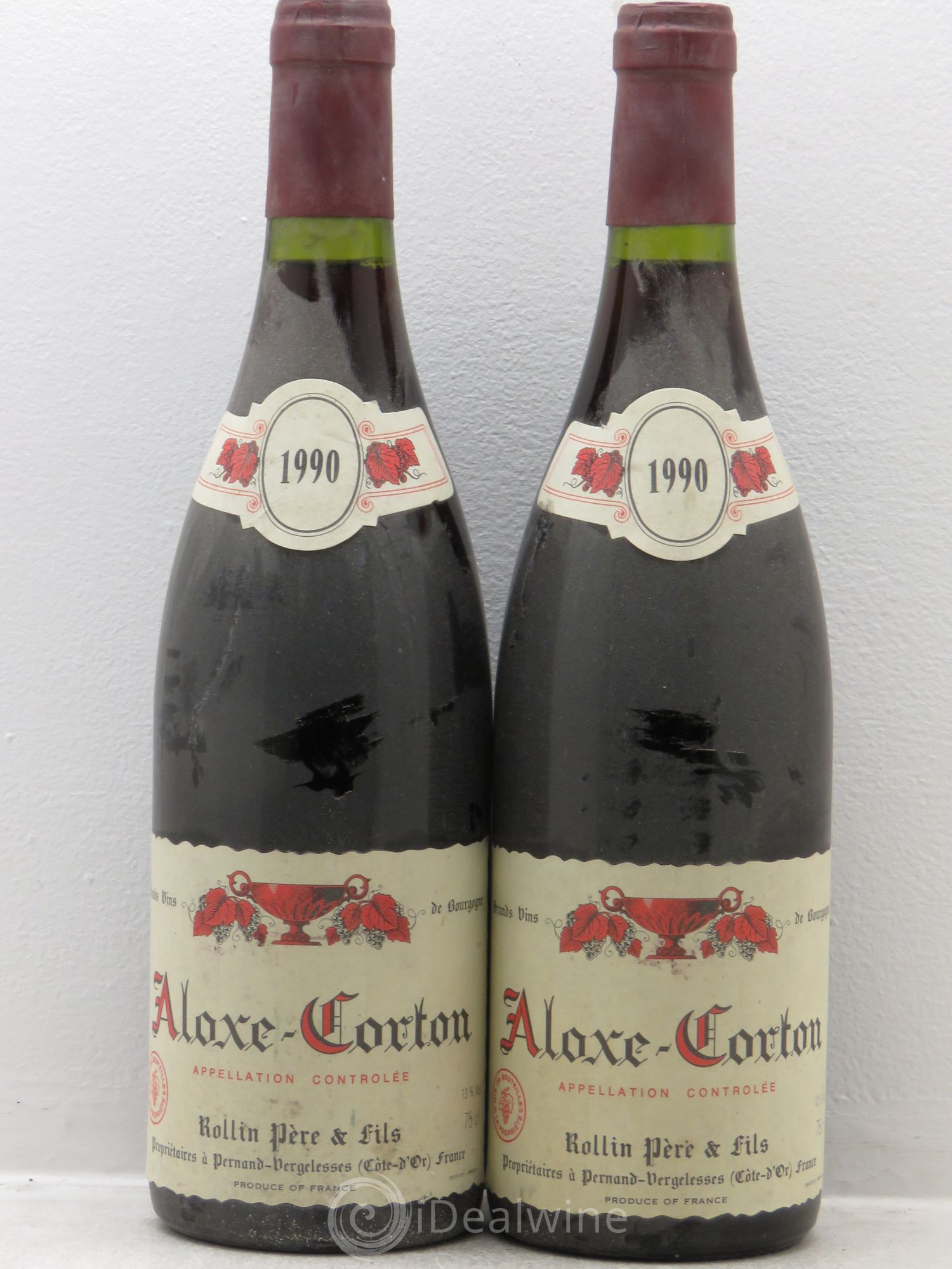 Aloxe-Corton Domaine Rollin 1990 - Posten von 2 Flaschen - 0