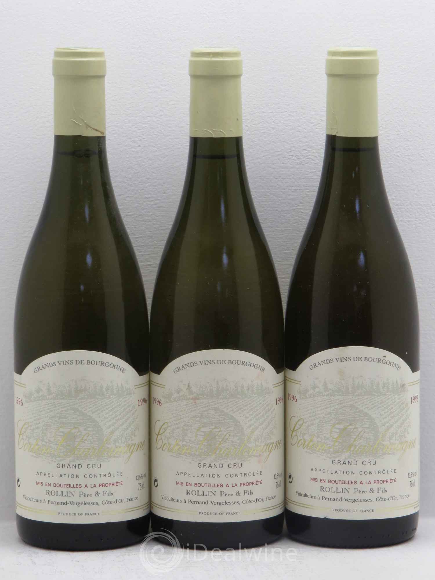 Corton-Charlemagne Grand Cru Rollin P&F 1996 - Lot de 3 bouteilles - 0