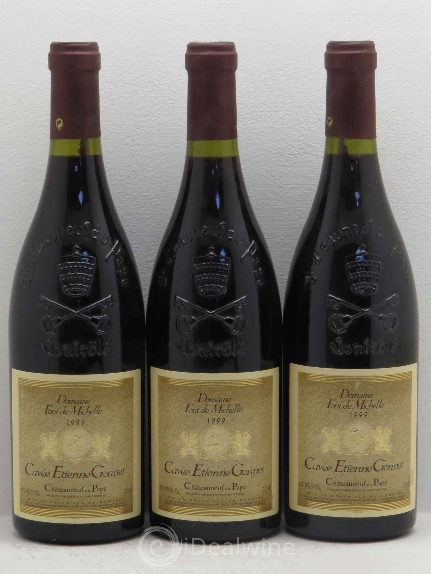 Châteauneuf-du-Pape Domaine Font de Michelle Cuvée Etienne Gonnet Famille Gonnet 1999 - Lot de 3 bouteilles - 0