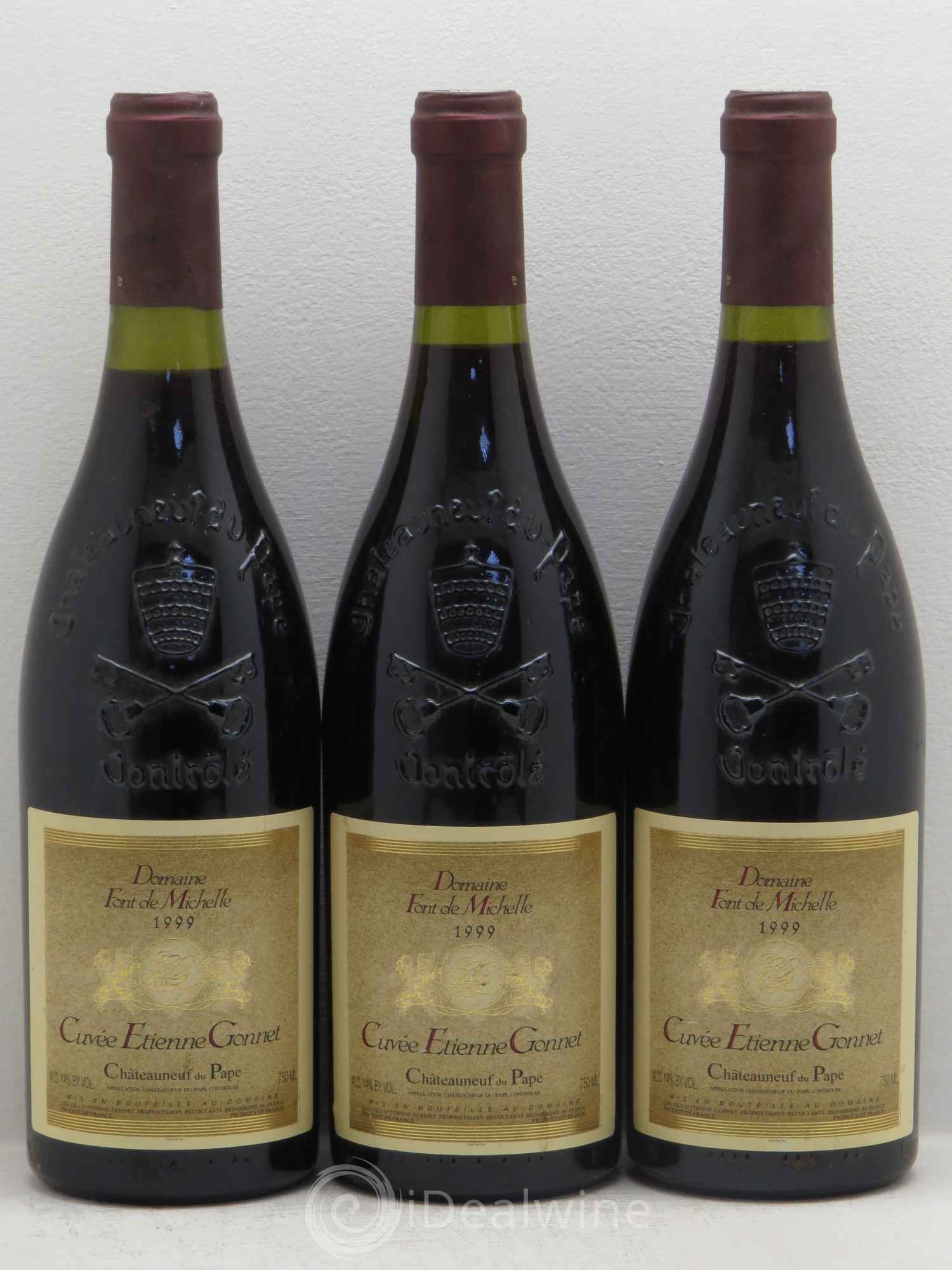 Châteauneuf-du-Pape Domaine Font de Michelle Cuvée Etienne Gonnet Famille Gonnet 1999 - Lot de 3 bouteilles - 0