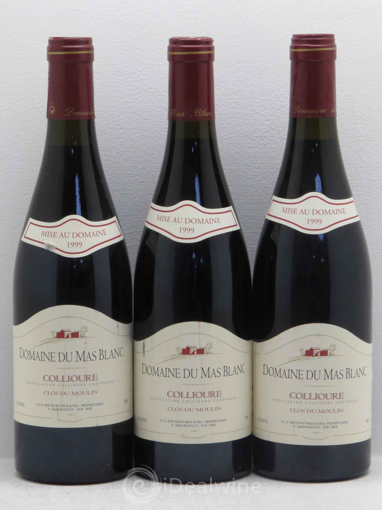 Collioure Clos du Moulin Domaine du Mas Blanc 1999 - Posten von 3 Flaschen - 0