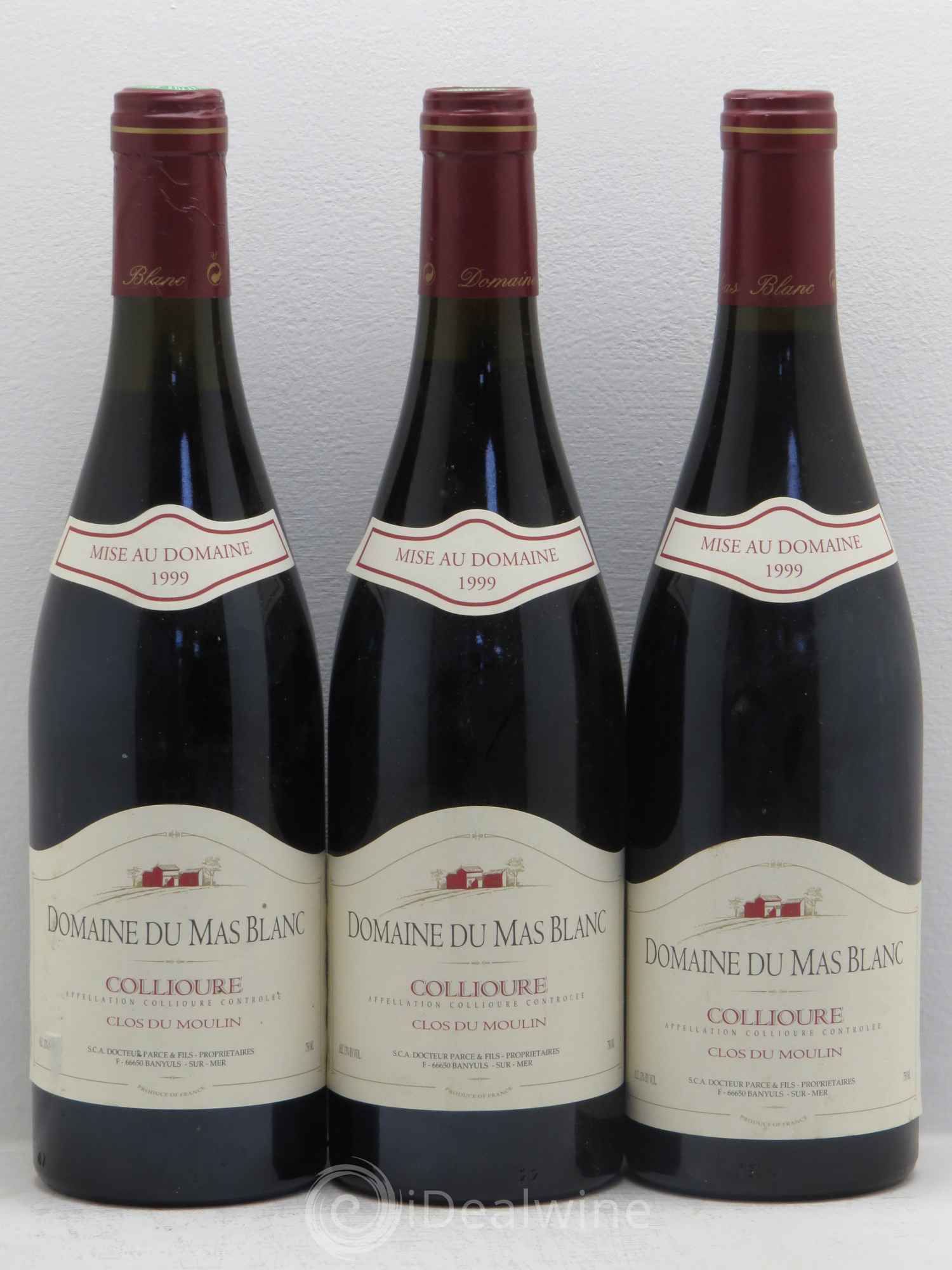 Collioure Clos du Moulin Domaine du Mas Blanc 1999 - Posten von 3 Flaschen - 0