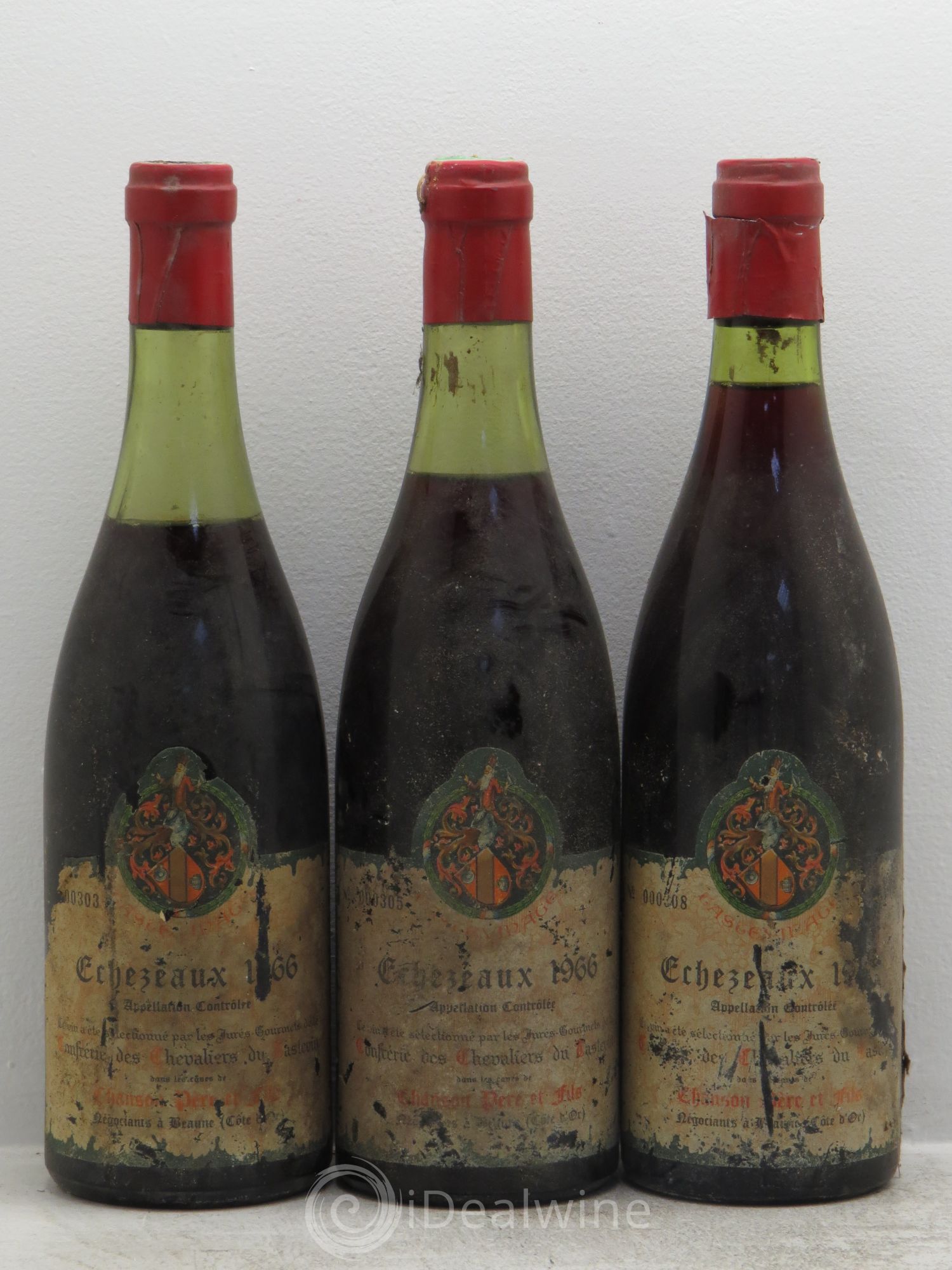 Echezeaux Grand Cru Tastevinage 1966 - Lot de 3 bouteilles - 0