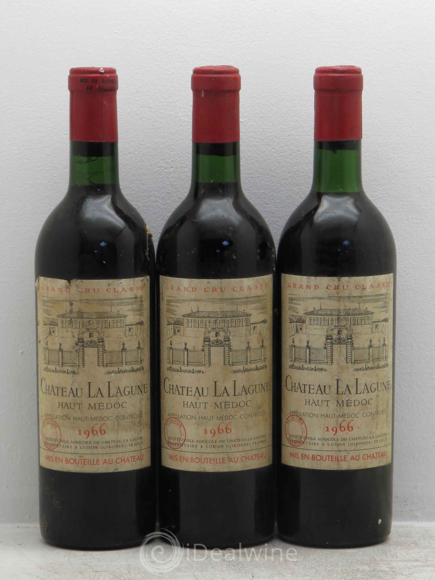 Château la Lagune 3ème Grand Cru Classé 1966 - Lot de 3 bouteilles - 0