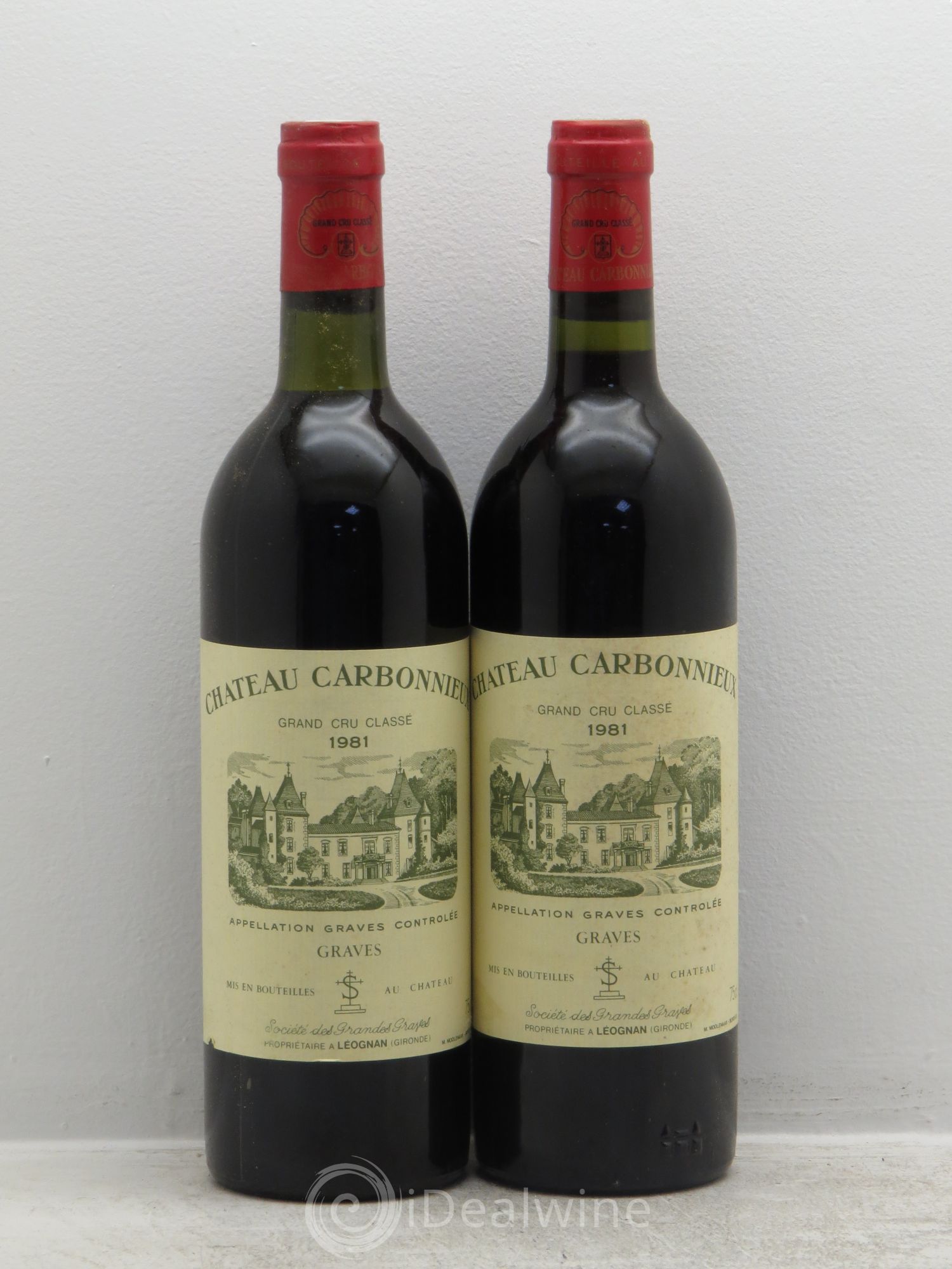 Château Carbonnieux Cru Classé de Graves 1981 - Lot de 2 bouteilles - 0