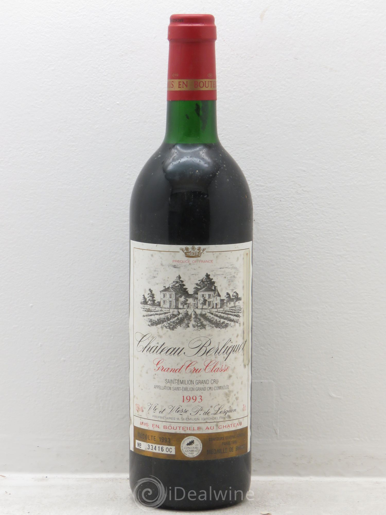 Château Berliquet Grand Cru Classé 1993 - Lot de 12 bouteilles - 0