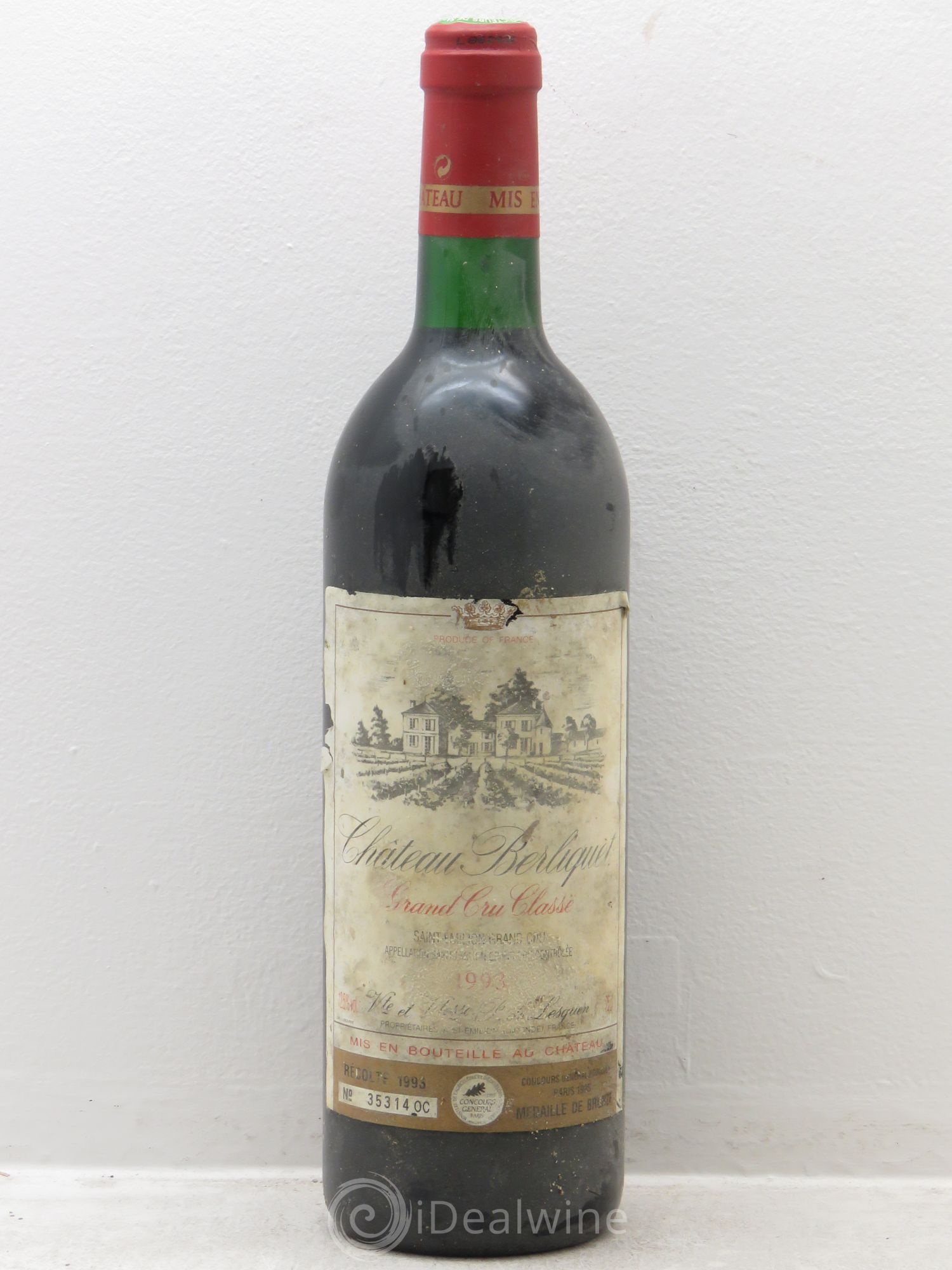 Château Berliquet Grand Cru Classé 1993 - Lot de 12 bouteilles - 0