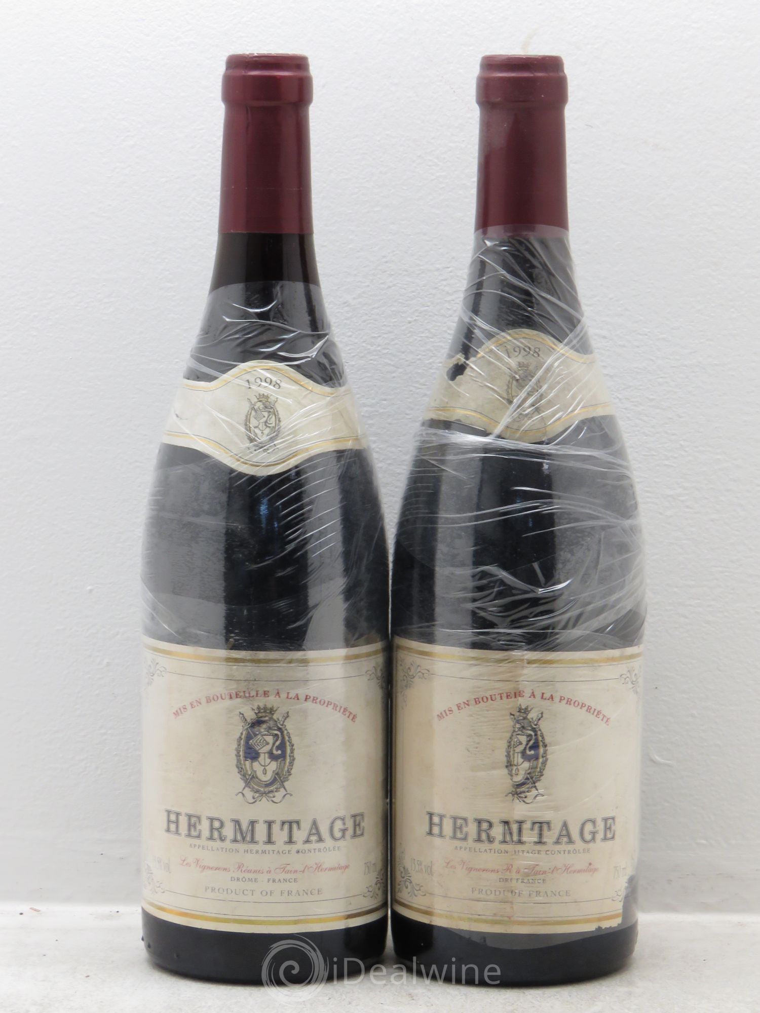 Hermitage Les vignerons réunis 1998 - Posten von 2 Flaschen - 0