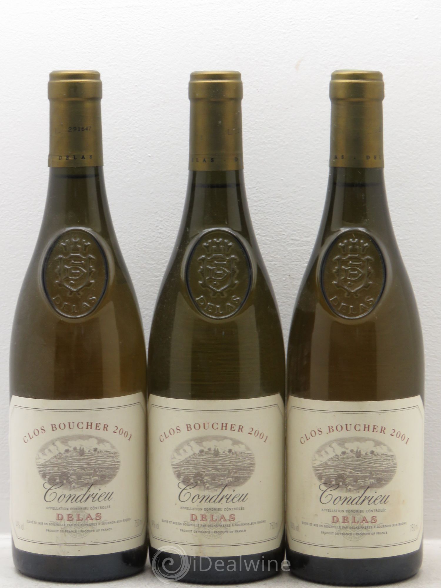 Condrieu Clos Boucher Delas Frères 2001 - Lot de 3 bouteilles - 0