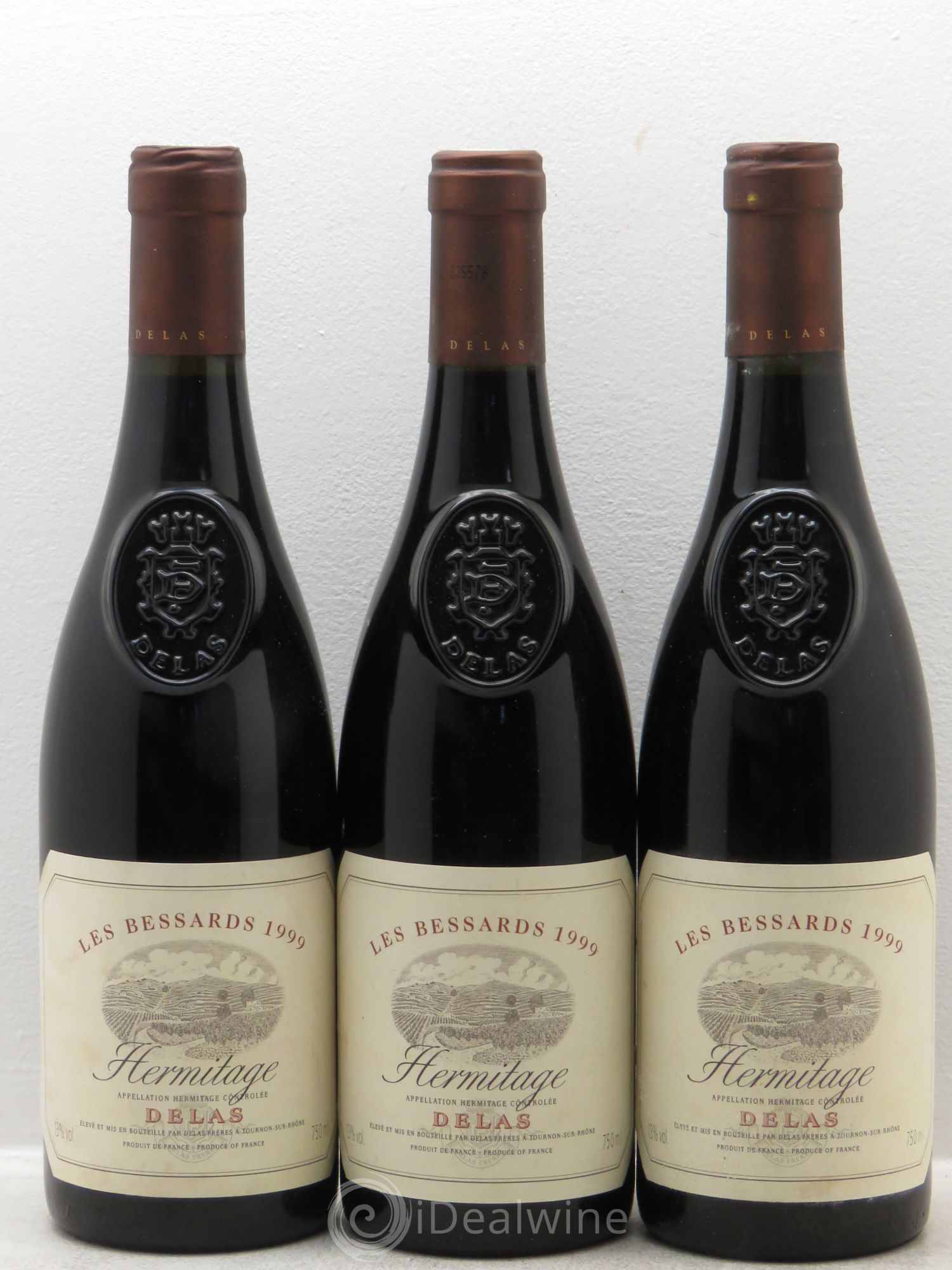Hermitage Les Bessards Delas Frères 1999 - Lot de 3 bouteilles - 0