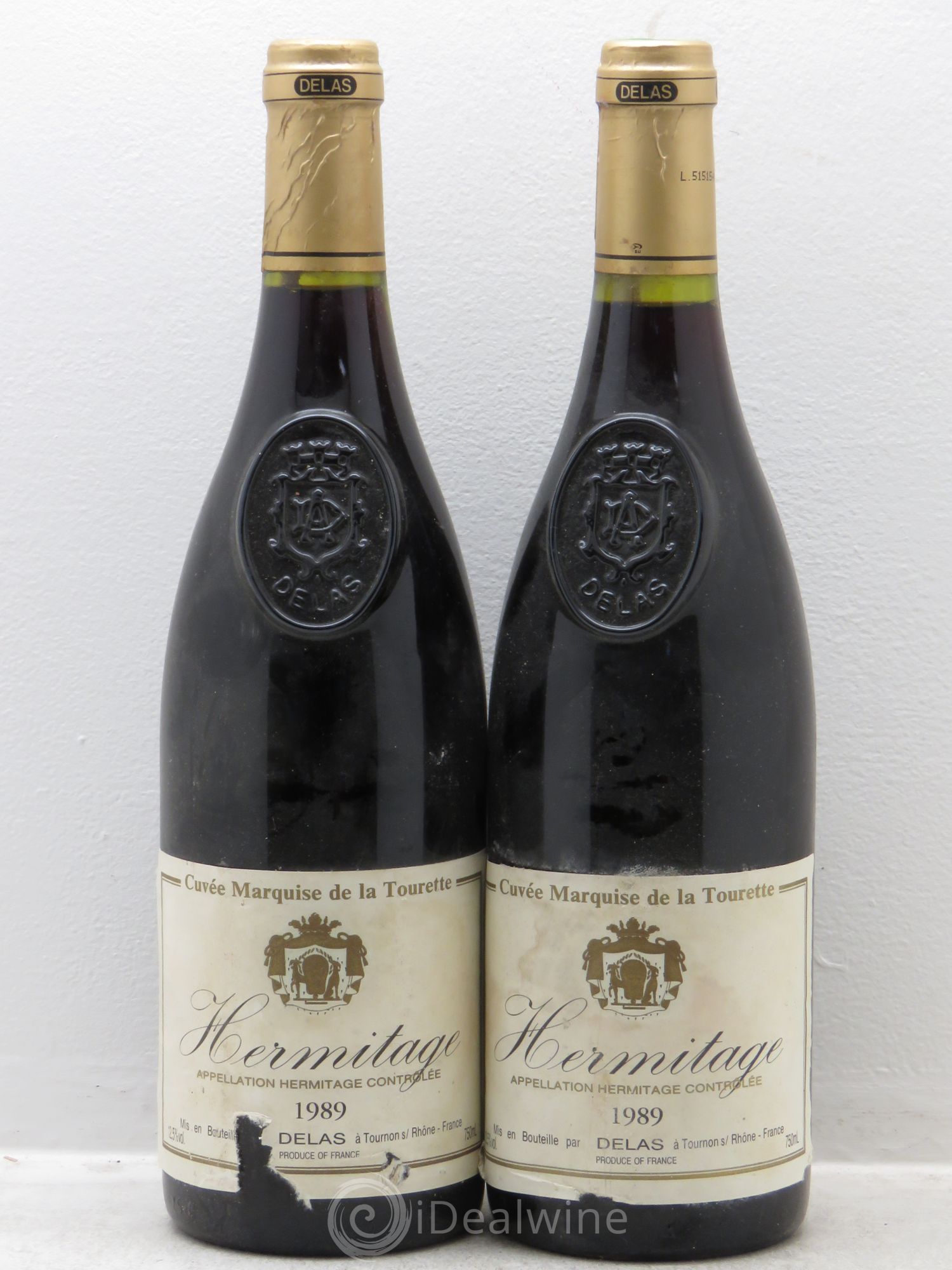 Hermitage Marquise de la Tourette Delas Frères 1989 - Lot de 2 bouteilles - 0