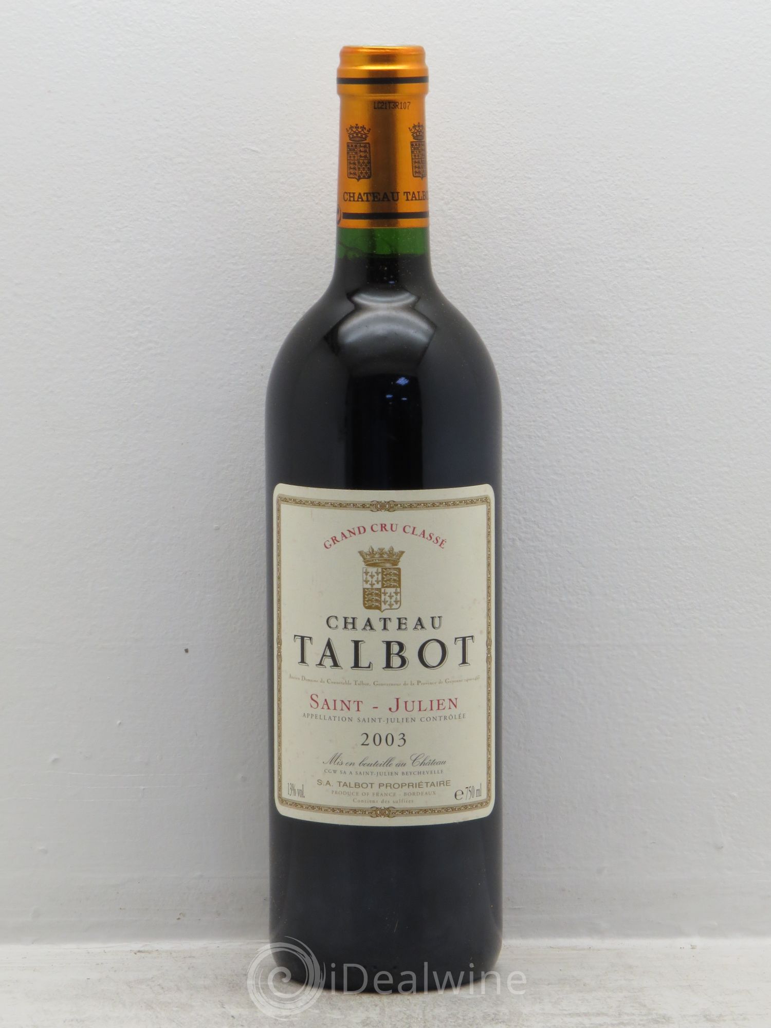Château Talbot 4ème Grand Cru Classé 2003 - Lot de 6 bouteilles - 0