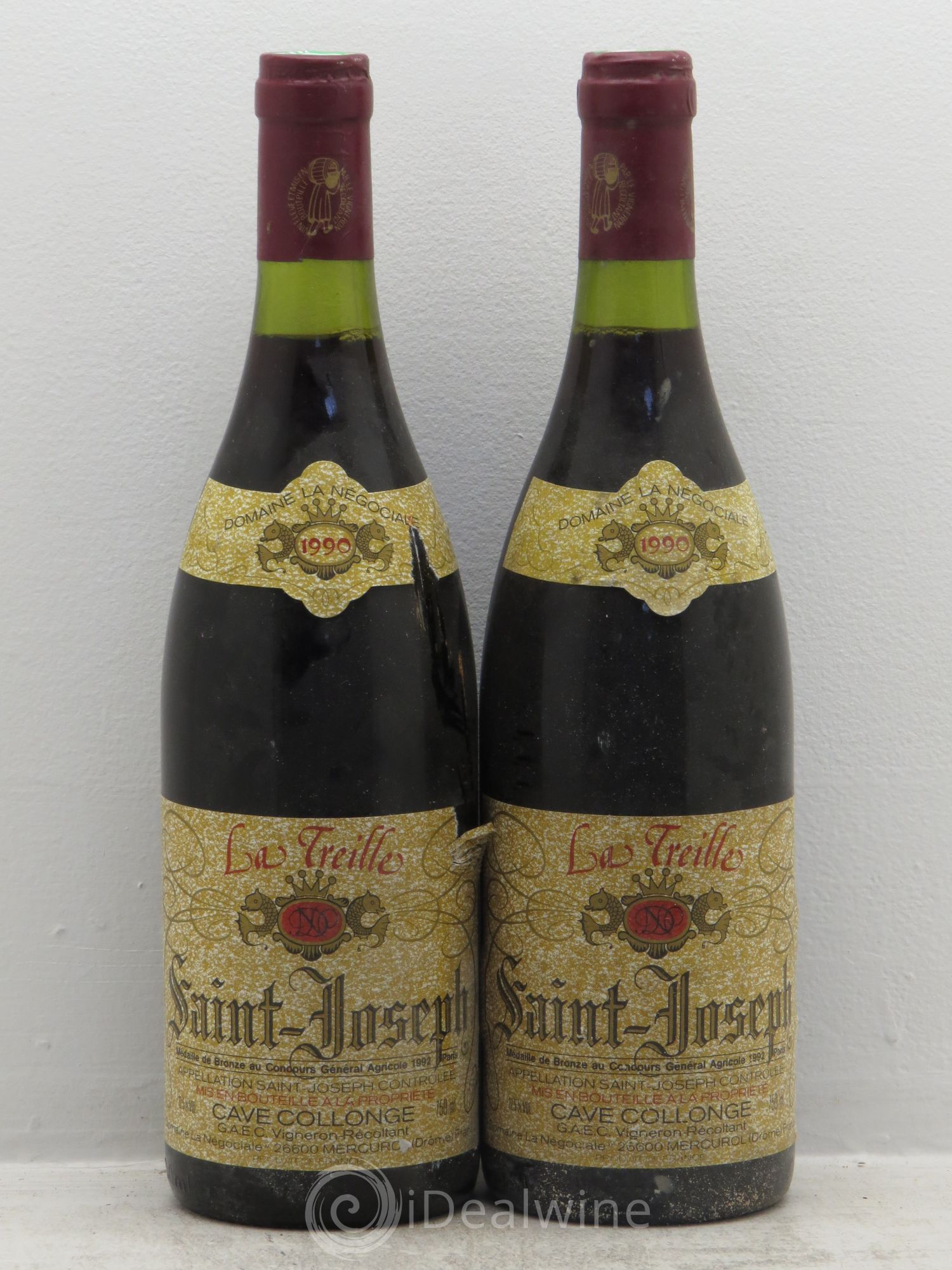 Saint-Joseph La treille domaine de la négociale 1990 - Posten von 2 Flaschen - 0