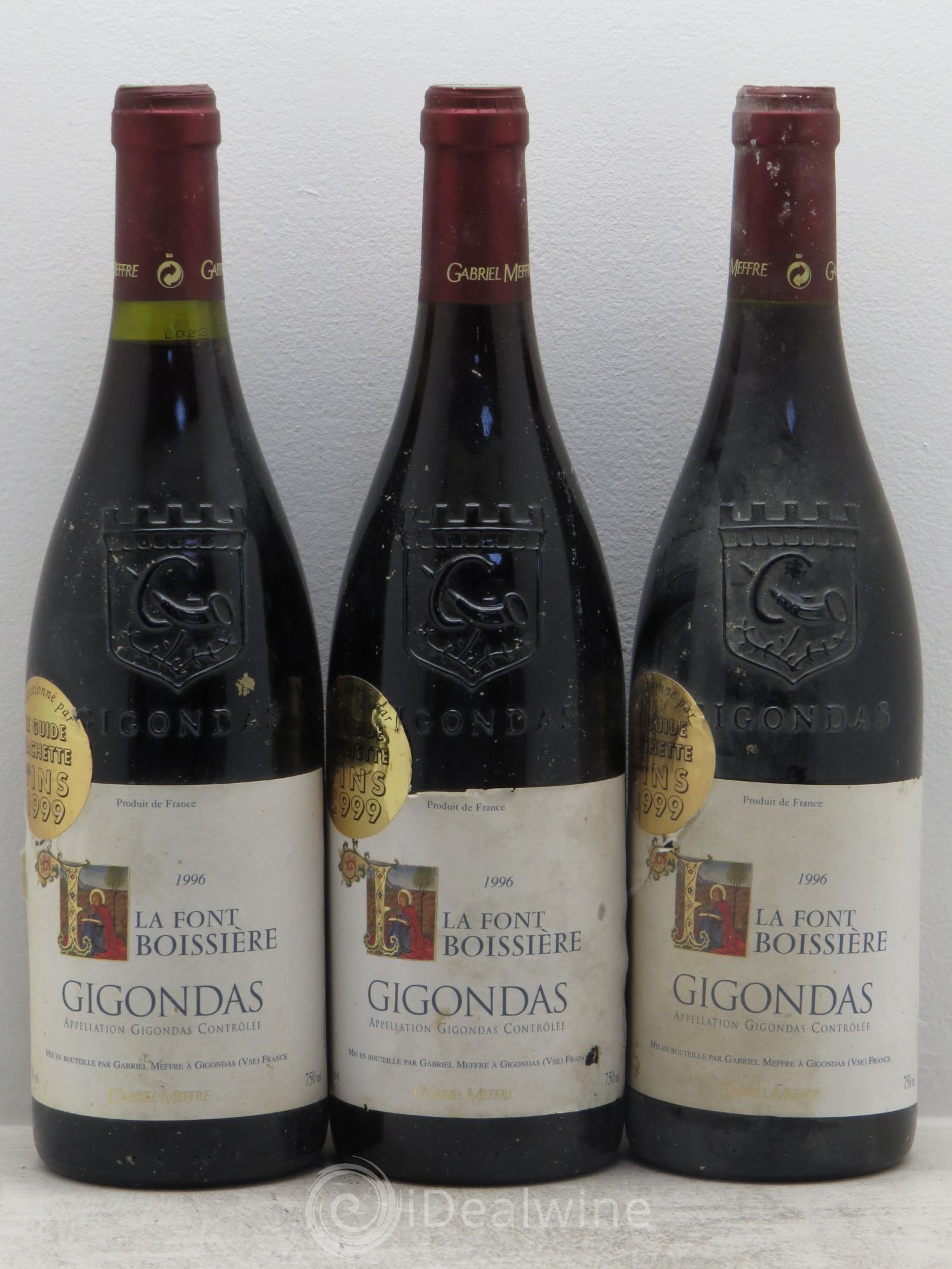 Gigondas Font boissière 1996 - Posten von 3 Flaschen - 0