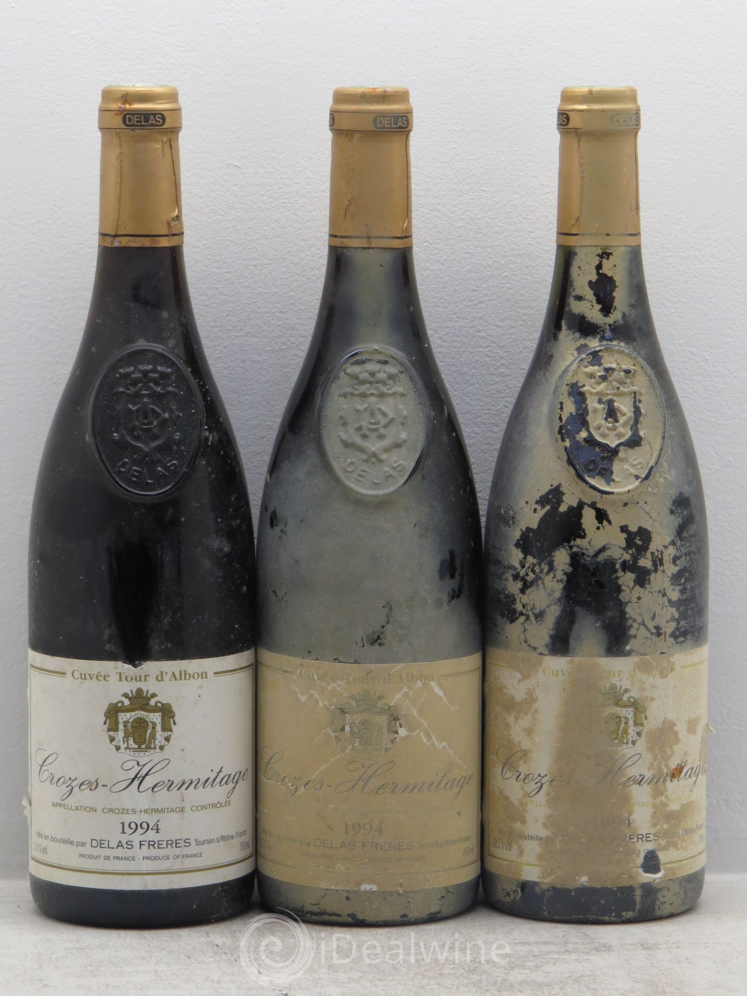 Crozes-Hermitage Delas cuvée tour d'albon 1994 - Posten von 3 Flaschen - 0