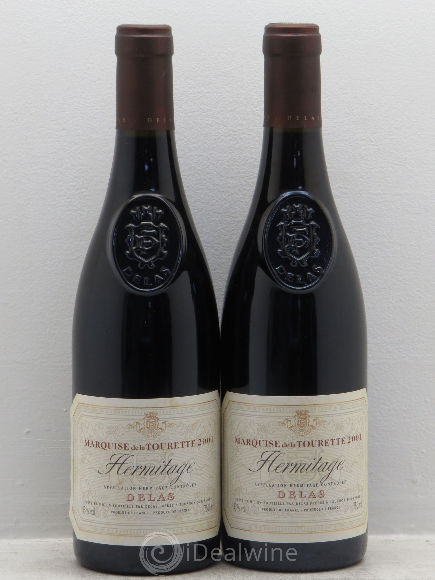 Hermitage Marquise de la Tourette Delas Frères 2001 - Lot de 2 bouteilles - 0