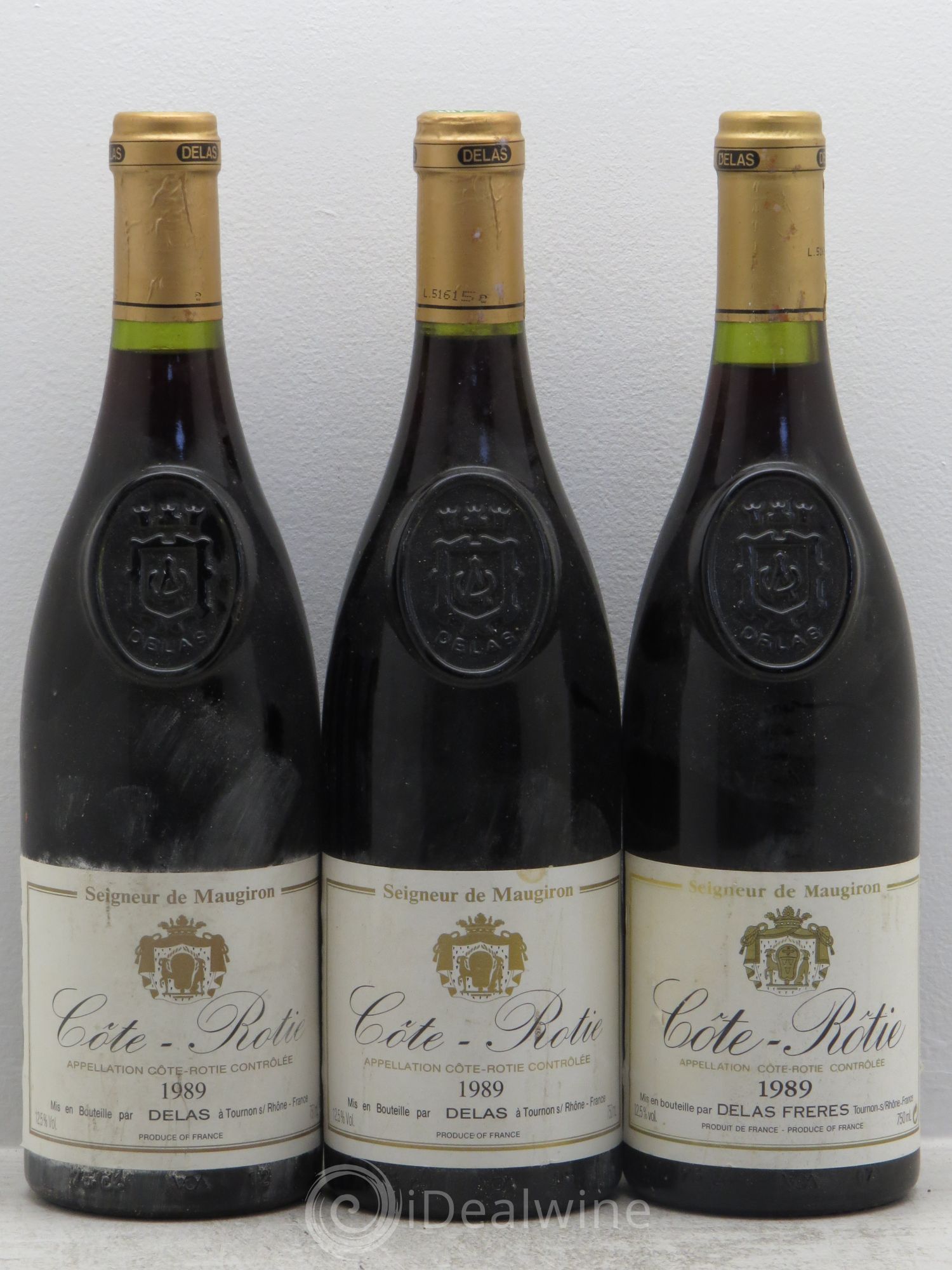 Côte-Rôtie Seigneur de Maugiron Delas Frères 1989 - Lot de 3 bouteilles - 0