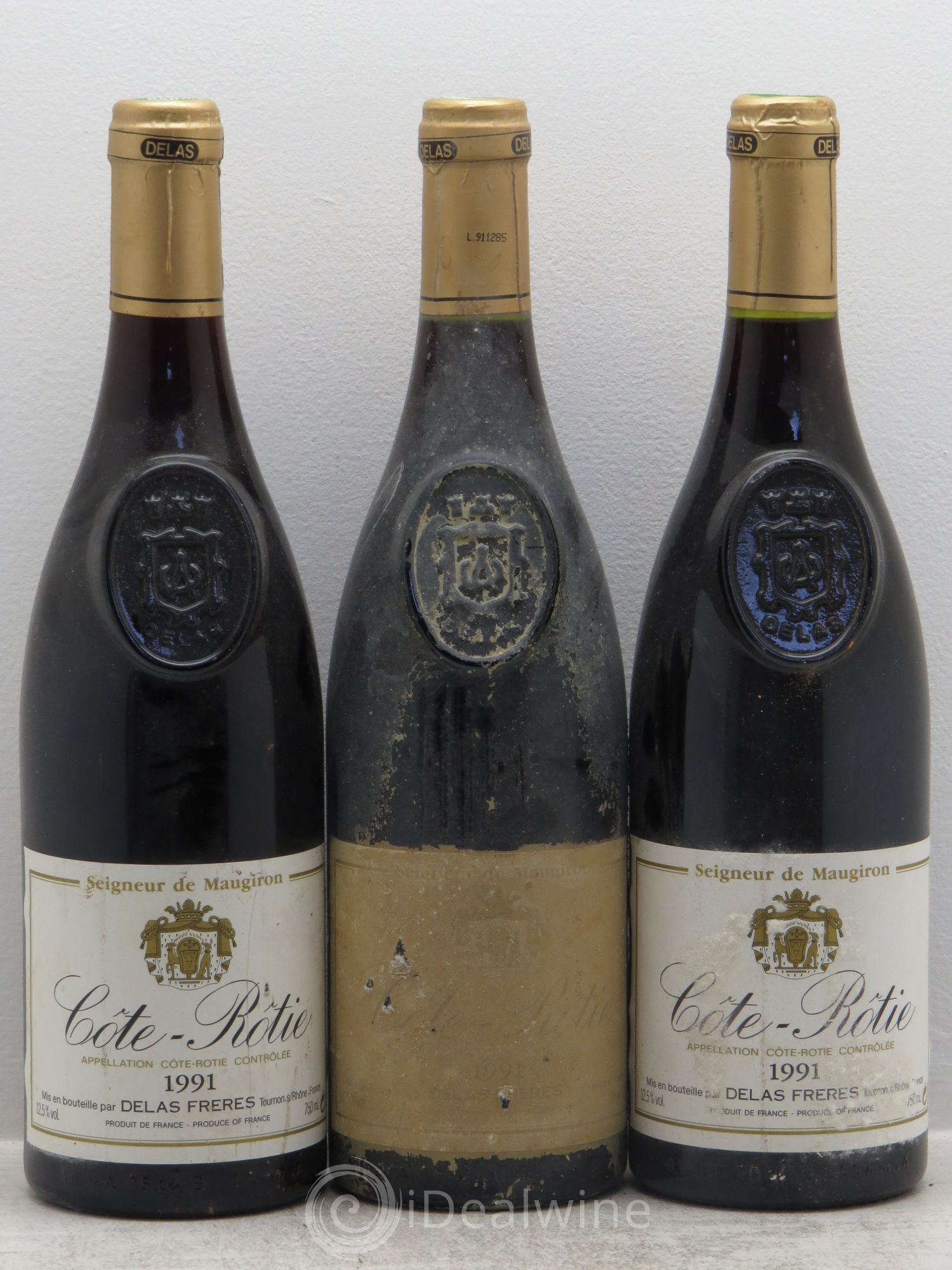 Côte-Rôtie Seigneur de Maugiron Delas Frères 1991 - Lot de 3 bouteilles - 0