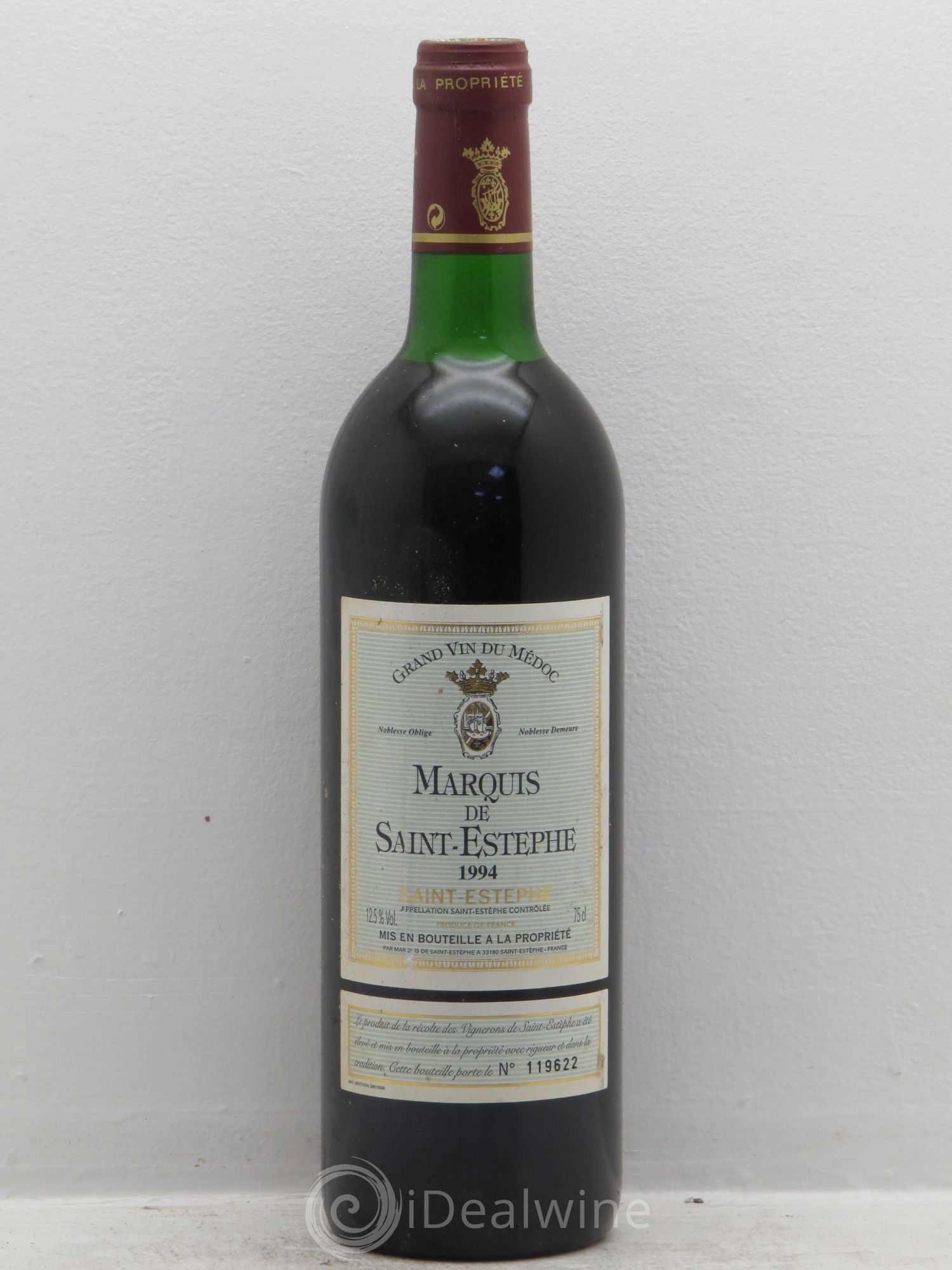 Marquis de Saint Estèphe 1994 - Lot de 12 bouteilles - 0