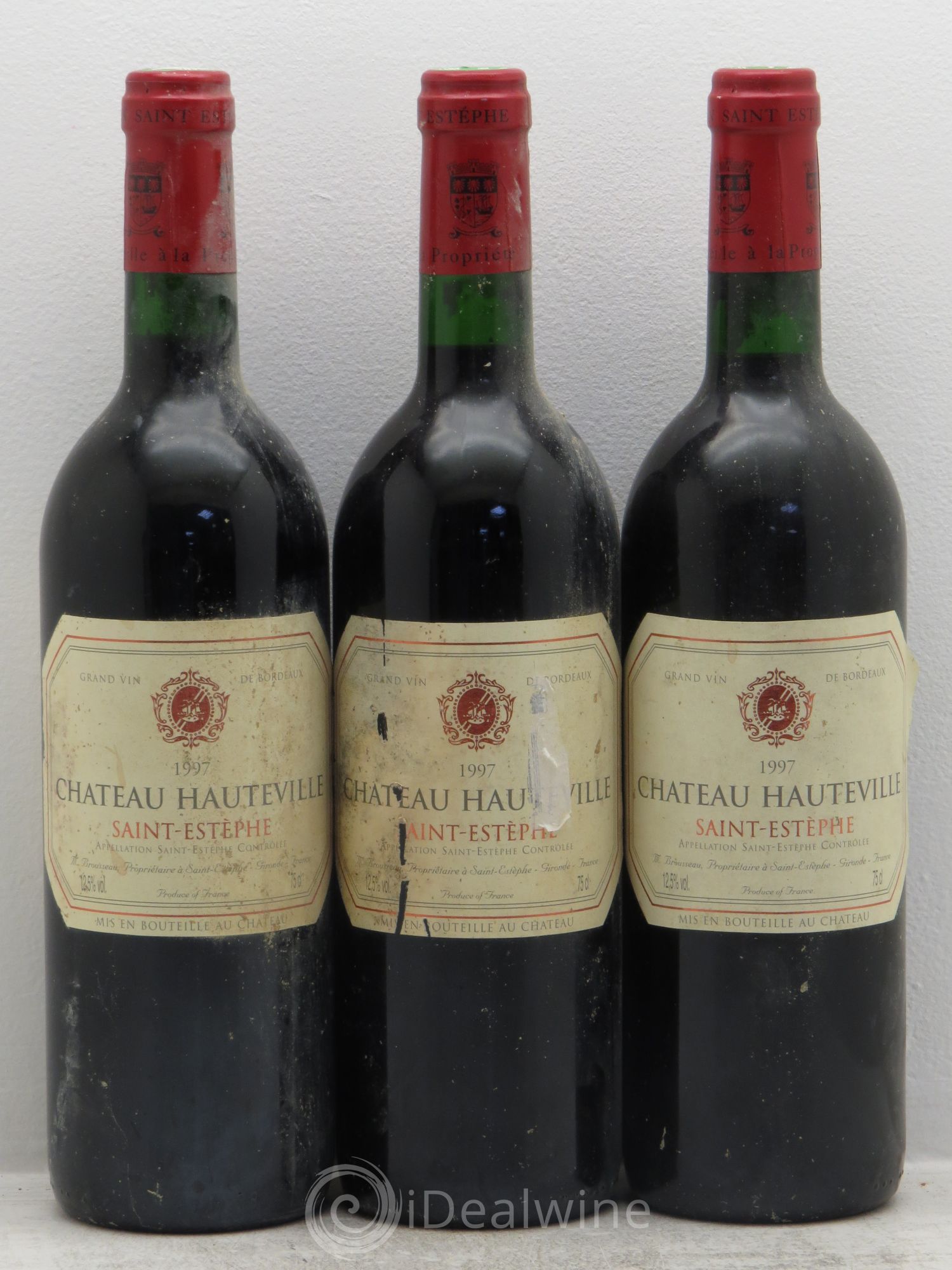 Saint-Estèphe Château Hauteville 1997 - Posten von 3 Flaschen - 0