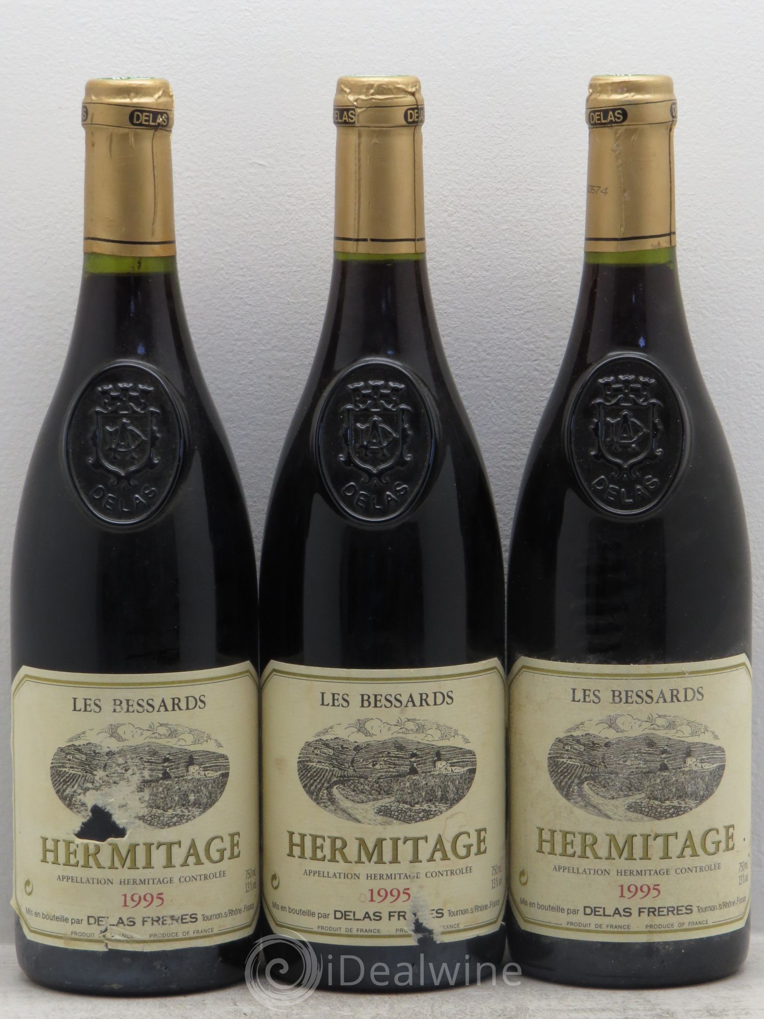 Hermitage Les Bessards Delas Frères 1995 - Lot de 3 bouteilles - 0