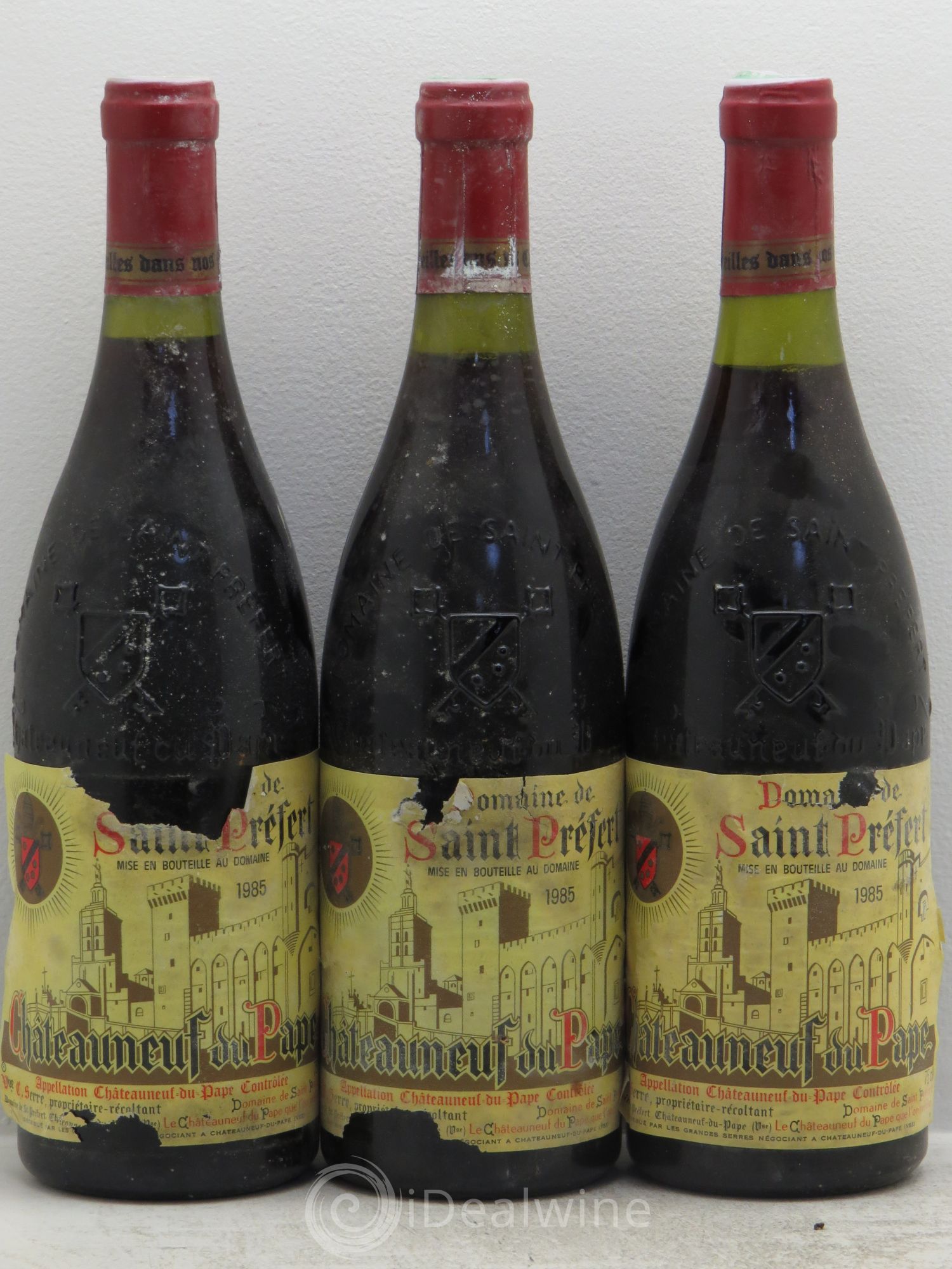 Châteauneuf-du-Pape Domaine Saint-Préfert 1985 - Lot de 3 bouteilles - 0
