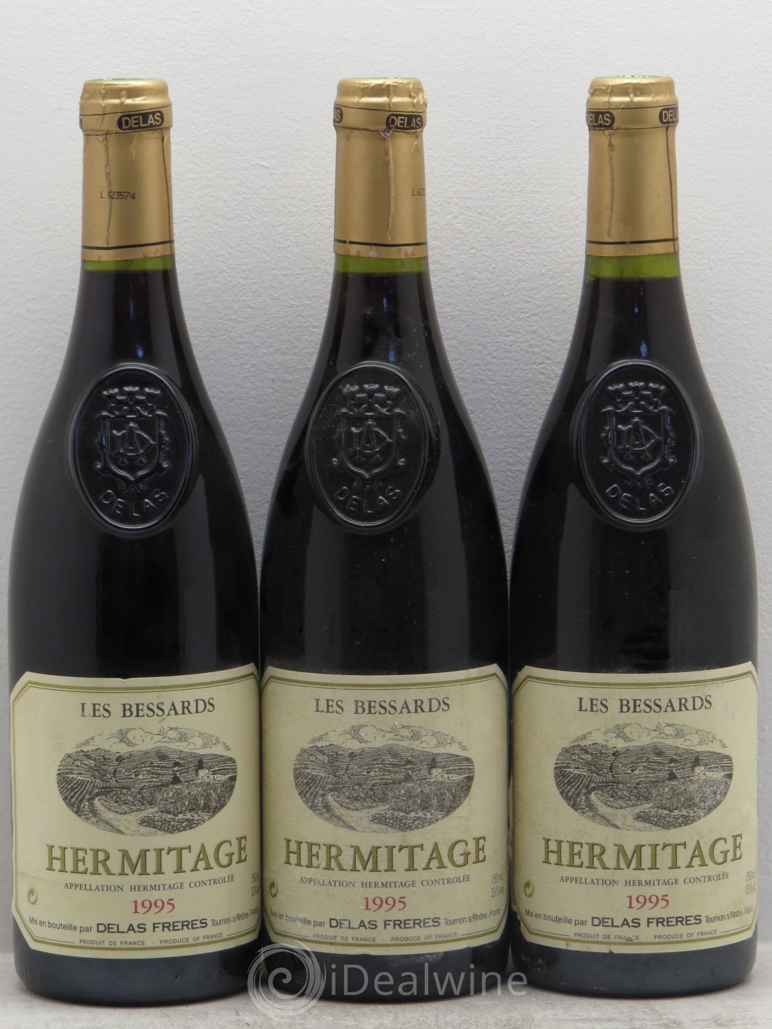Hermitage Les Bessards Delas Frères 1995 - Lot de 3 bouteilles - 0
