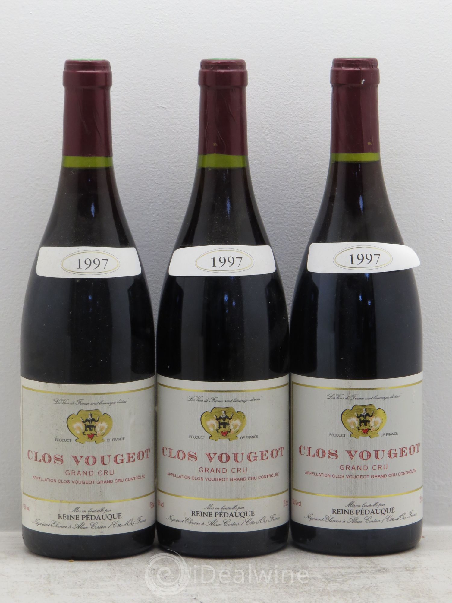 Clos de Vougeot Grand Cru Reine Pedauque 1997 - Lot de 3 bouteilles - 0