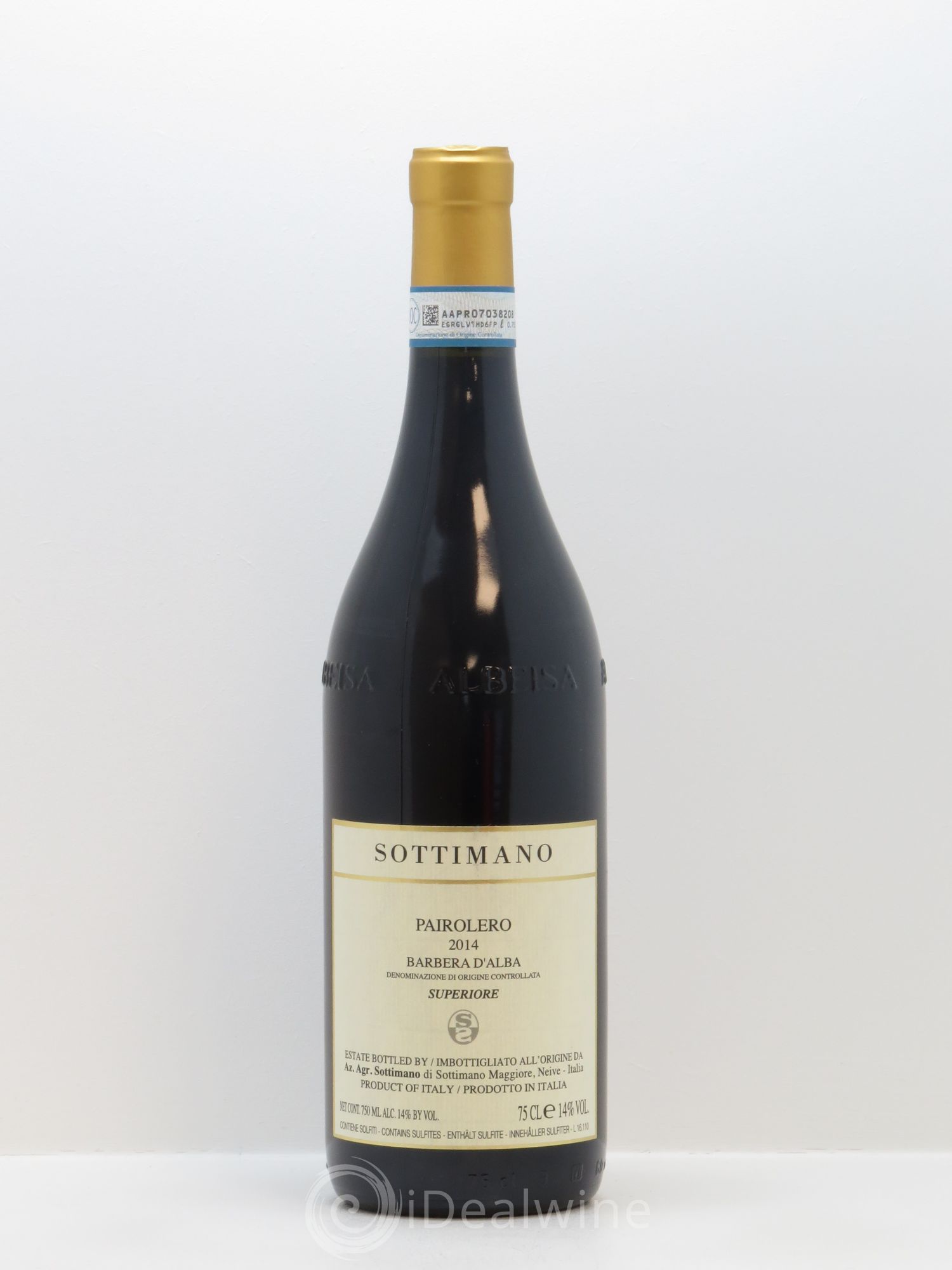 Barbera d'Alba Pairolero Sottimano 2014 - Lot de 1 bouteille - 0