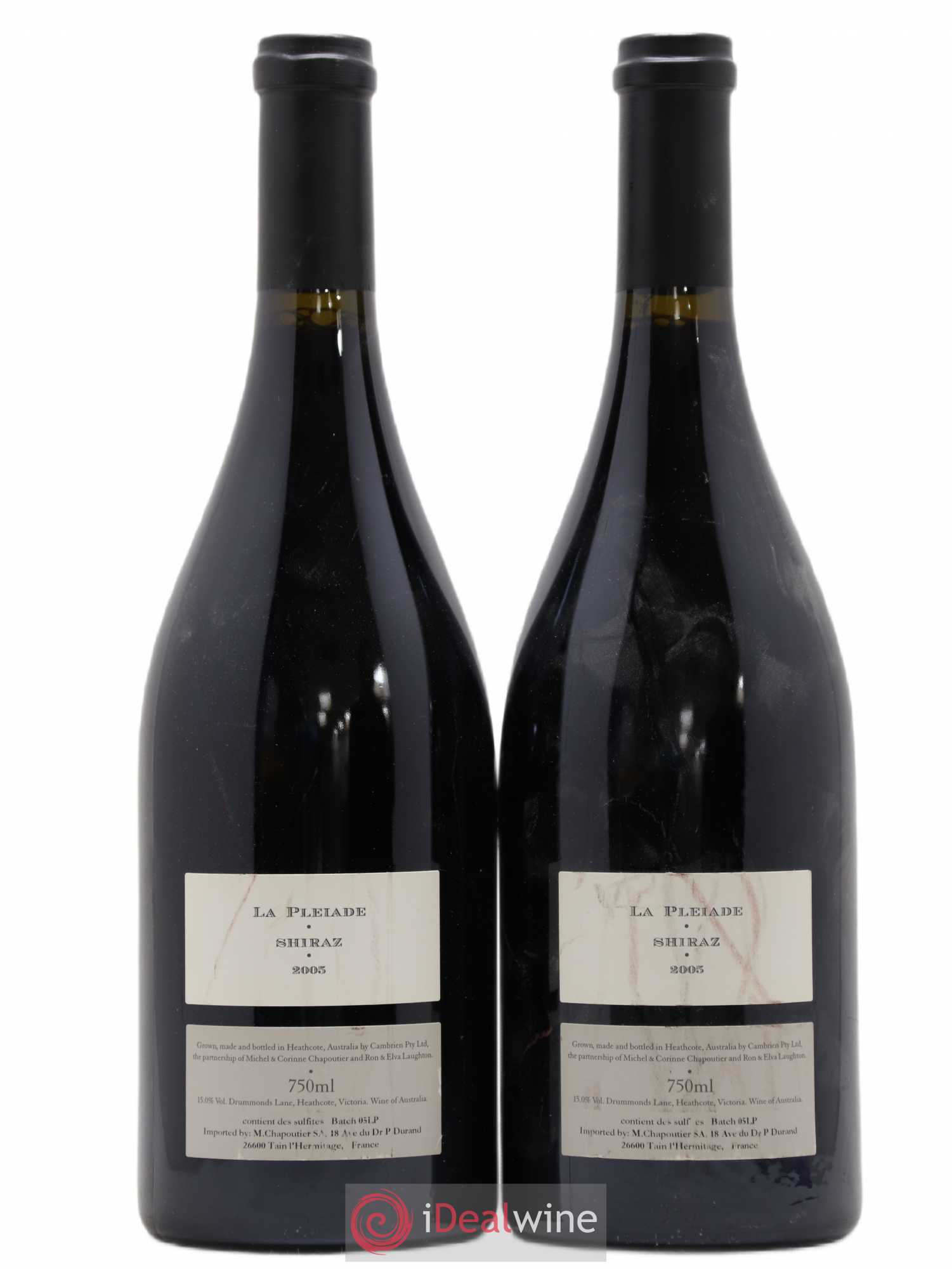 Australie Cambrien La Pleiade Chapoutier 2005 - Lot de 2 bouteilles - 0