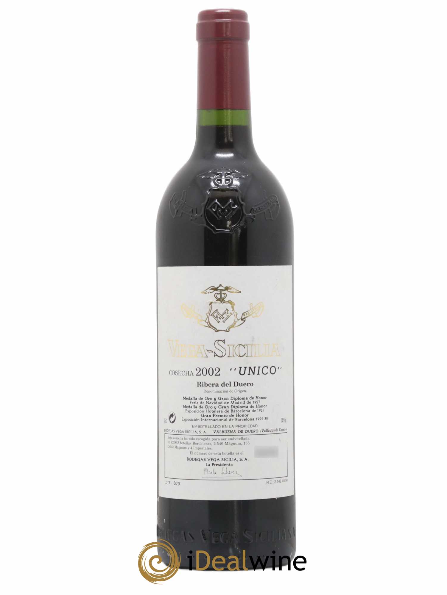 Ribera Del Duero DO Vega Sicilia Unico Famille Alvarez 2002 - Lot de 1 bouteille - 0