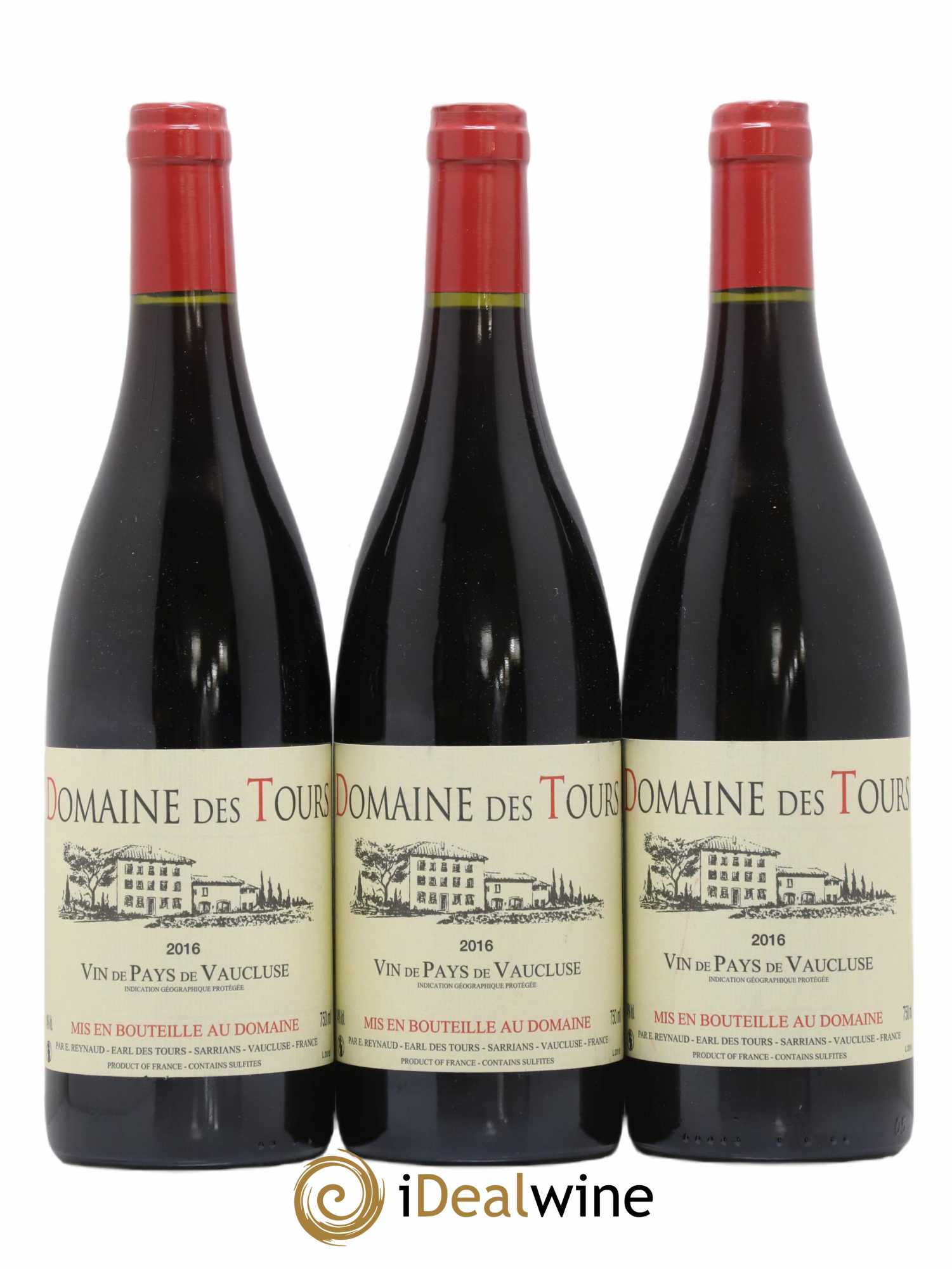 Vaucluse (Vin de Pays de Vaucluse) Domaine des Tours Emmanuel Reynaud 2016 - Lot de 3 bouteilles - 0