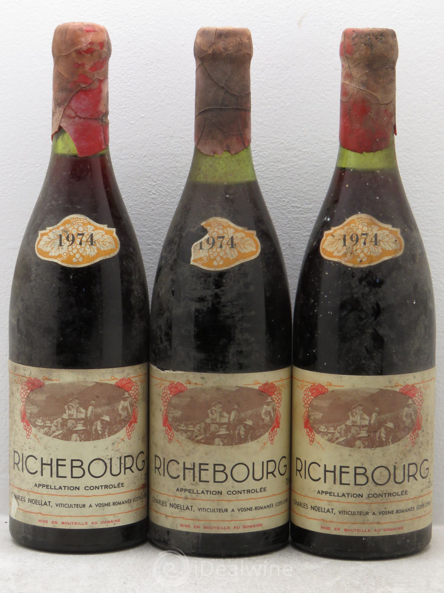 Richebourg Grand Cru Charles Noëllat 1974 - Lot de 3 bouteilles - 0