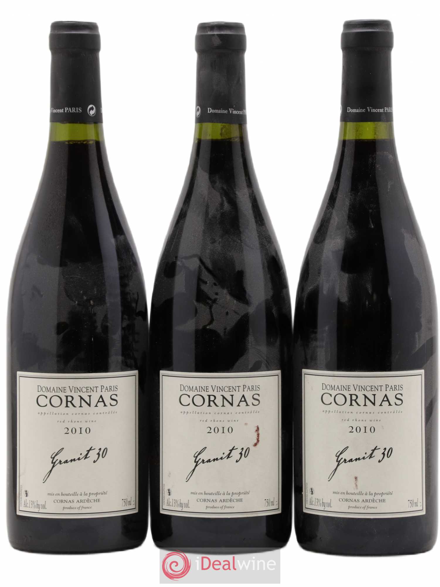 Cornas Granit 30 Vincent Paris 2010 - Lot de 3 bouteilles - 0