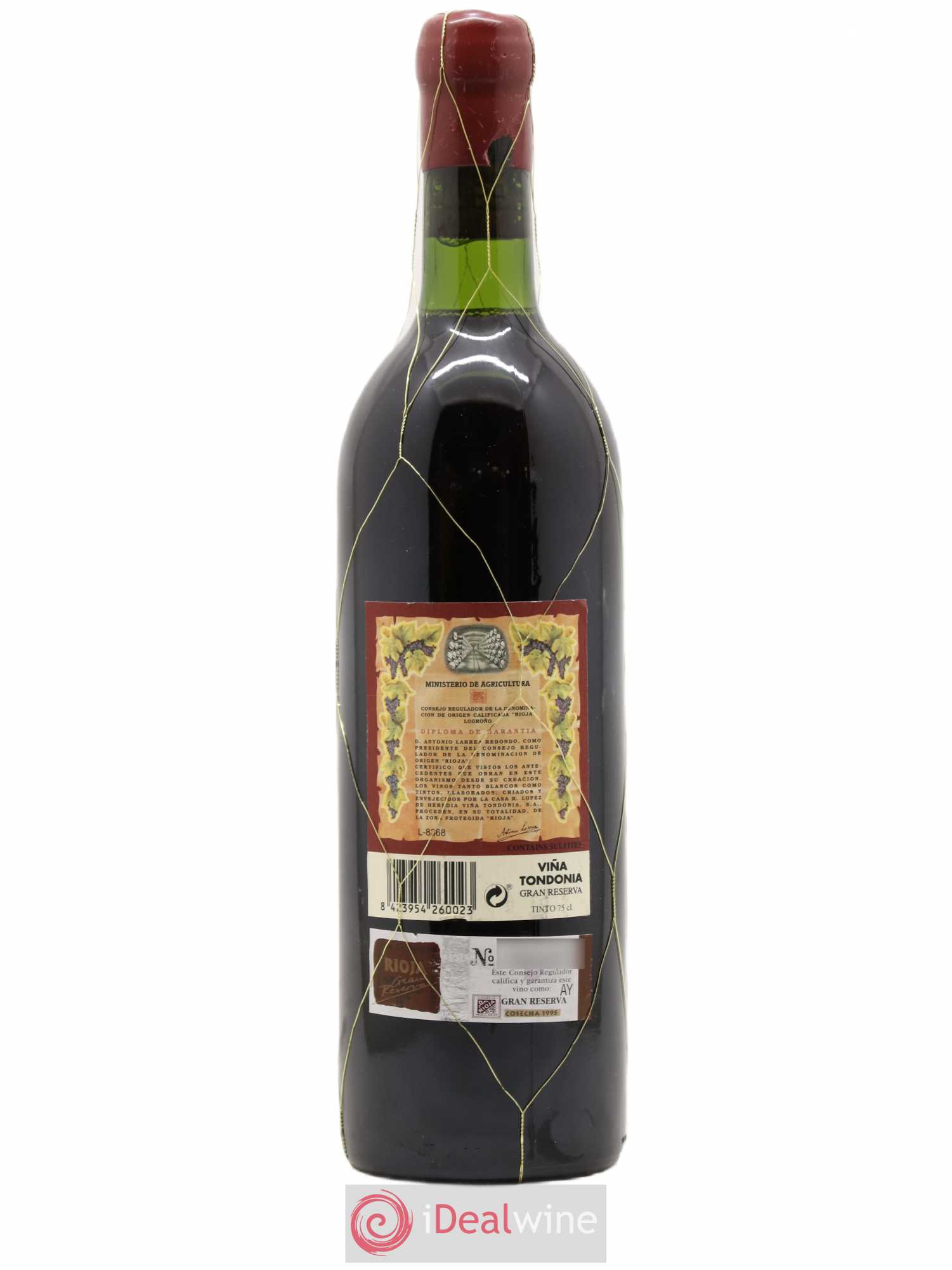 Rioja Gran Reserva Vina Tondonia R. Lopez de Heredia 1995 - Lot de 1 bouteille - 1