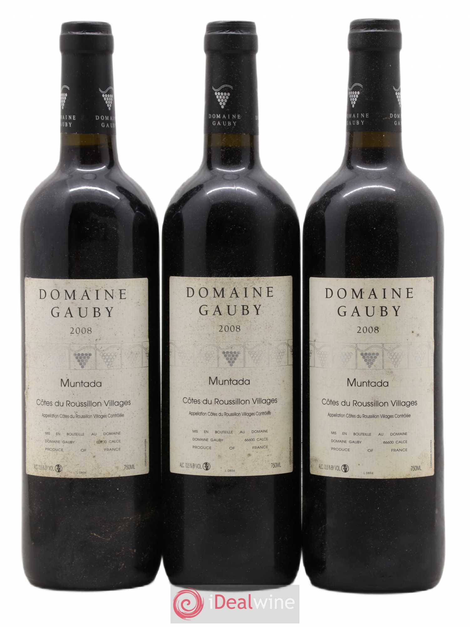 Côtes Catalanes (anciennement Côtes du Roussillon Villages) La Muntada Gauby (Domaine) 2008 - Lot de 3 bouteilles - 0