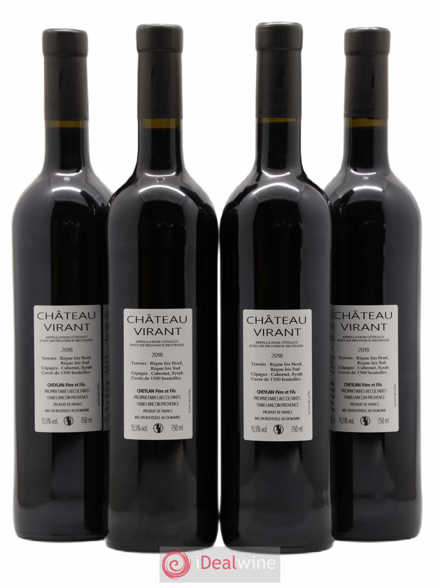 Coteaux d'Aix-en-Provence Cuvee Eric Verdier Château Virant 2018 - Posten von 4 Flaschen - 1