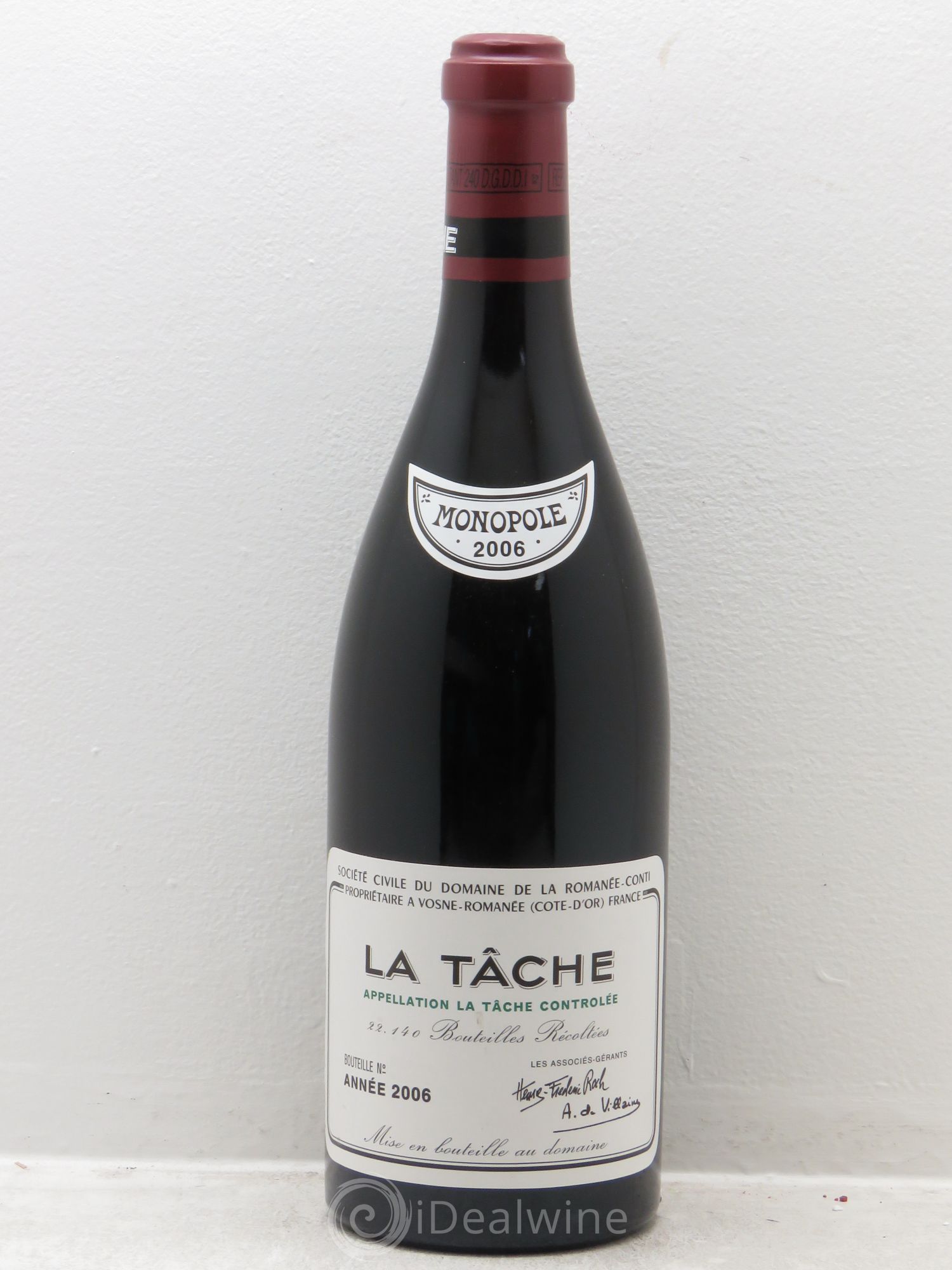 La Tâche Grand Cru Domaine de la Romanée-Conti 2006 - Lot de 1 bouteille - 0