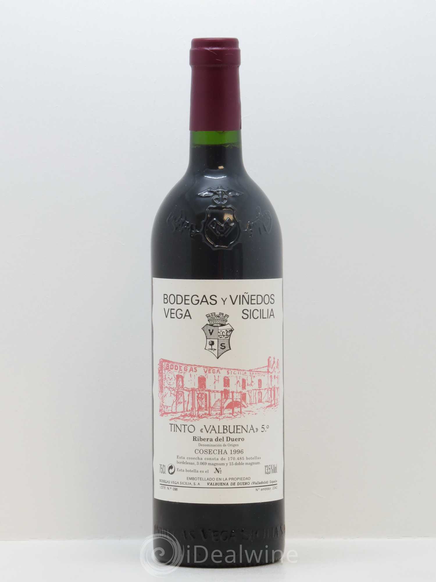 Ribera Del Duero DO Vega Sicilia Valbuena 5 ano Famille Alvarez 1996 - Lot de 1 bouteille - 0
