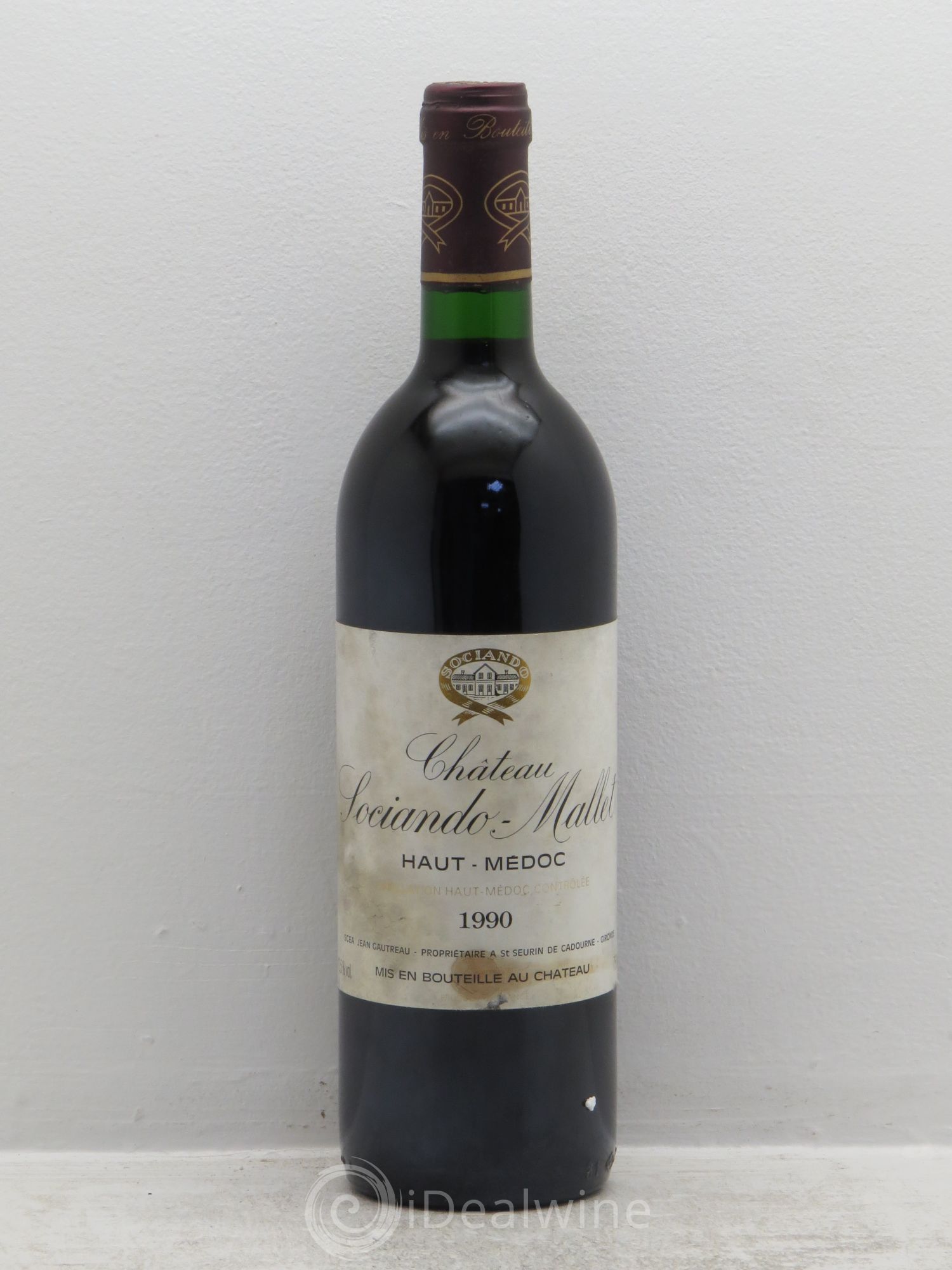 Château Sociando Mallet 1990 - Lot de 1 bouteille - 0