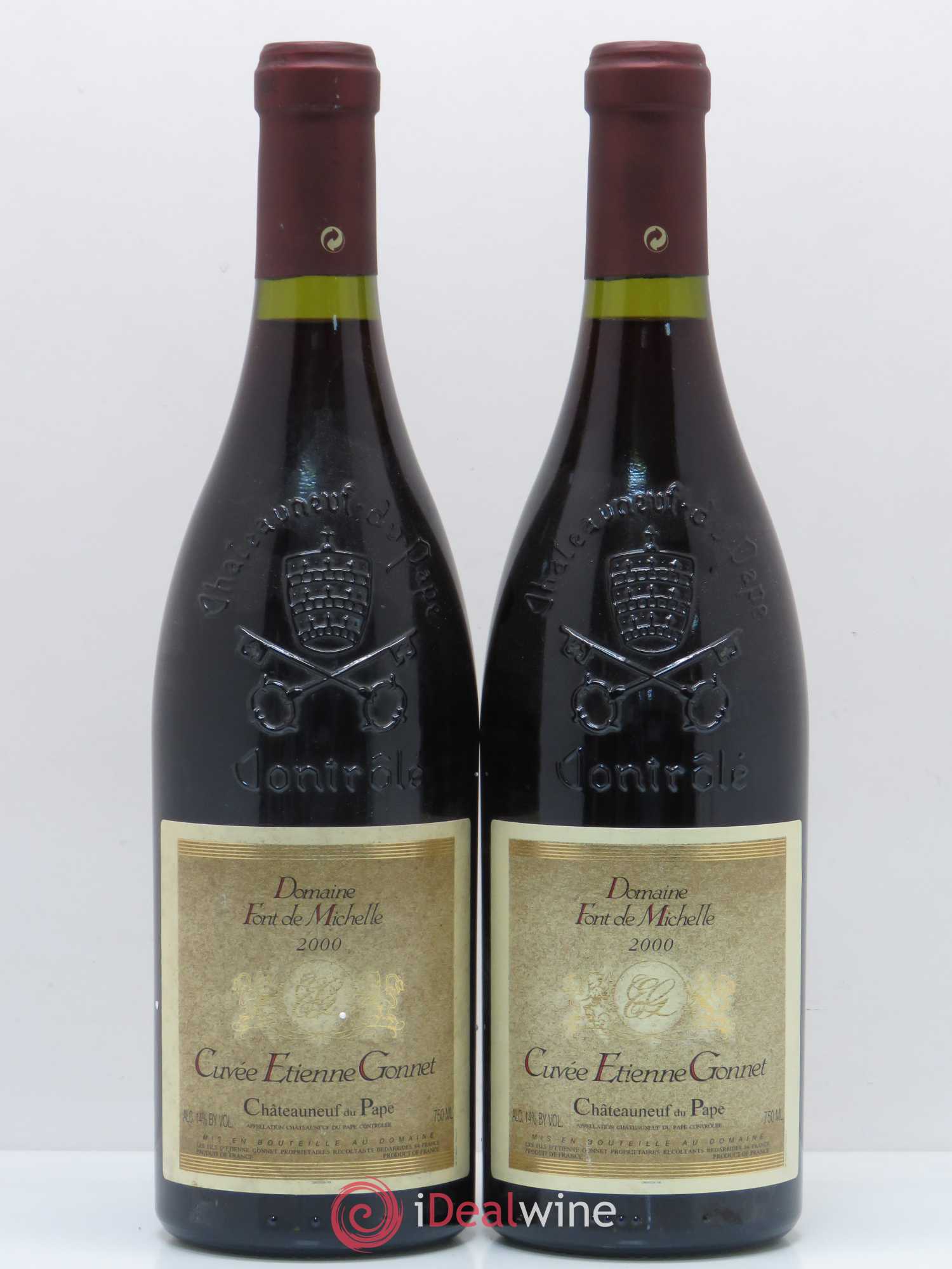 Châteauneuf-du-Pape Domaine Font de Michelle Cuvée Etienne Gonnet Famille Gonnet 2000 - Lot de 2 bouteilles - 0