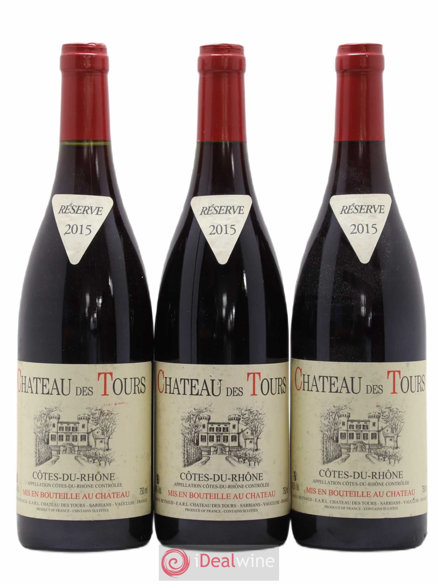 Côtes-du-Rhône Château des Tours Emmanuel Reynaud 2015 - Lot de 3 bouteilles - 0