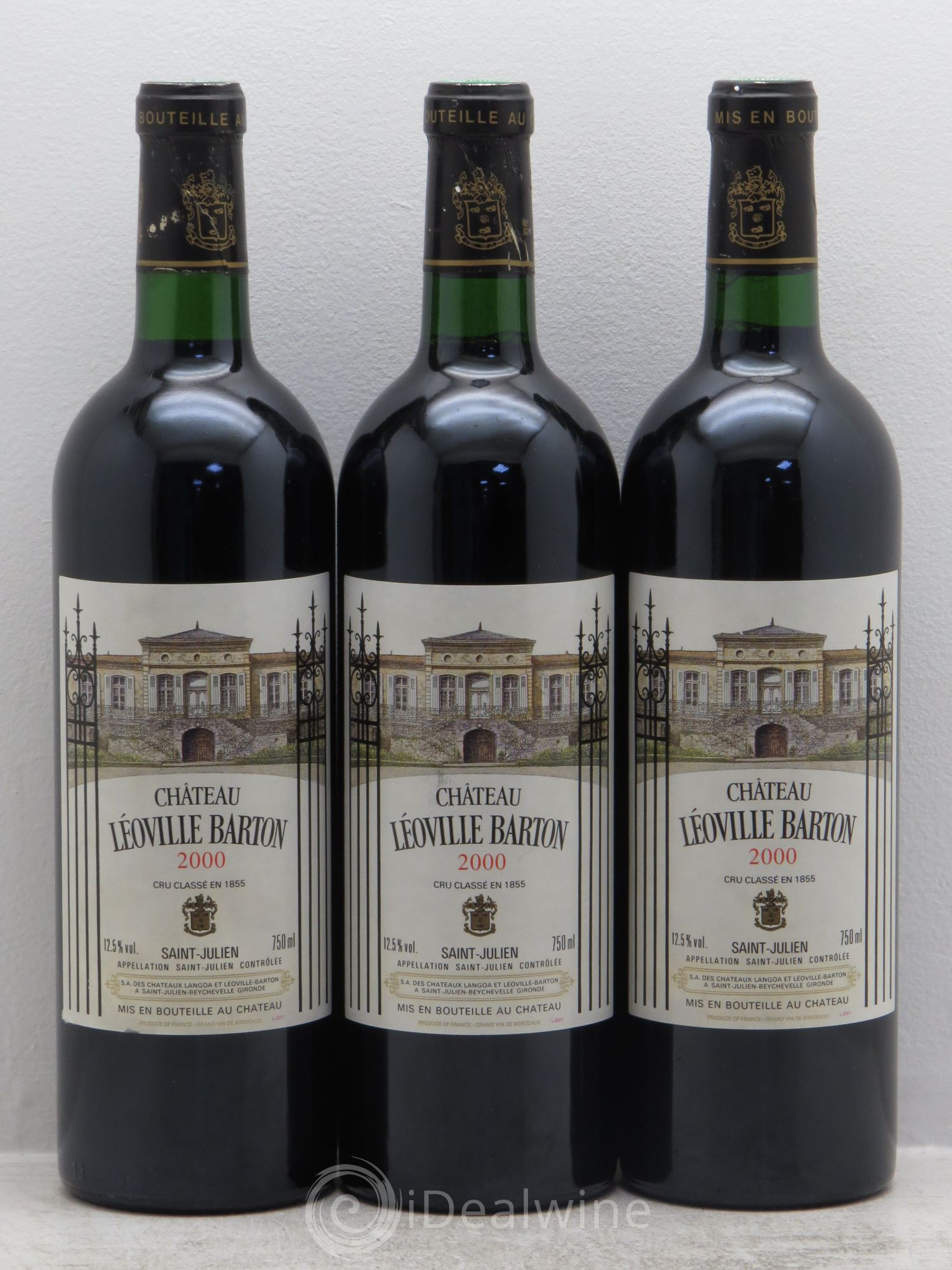 Château Léoville Barton 2ème Grand Cru Classé 2000 - Lot de 3 bouteilles - 0