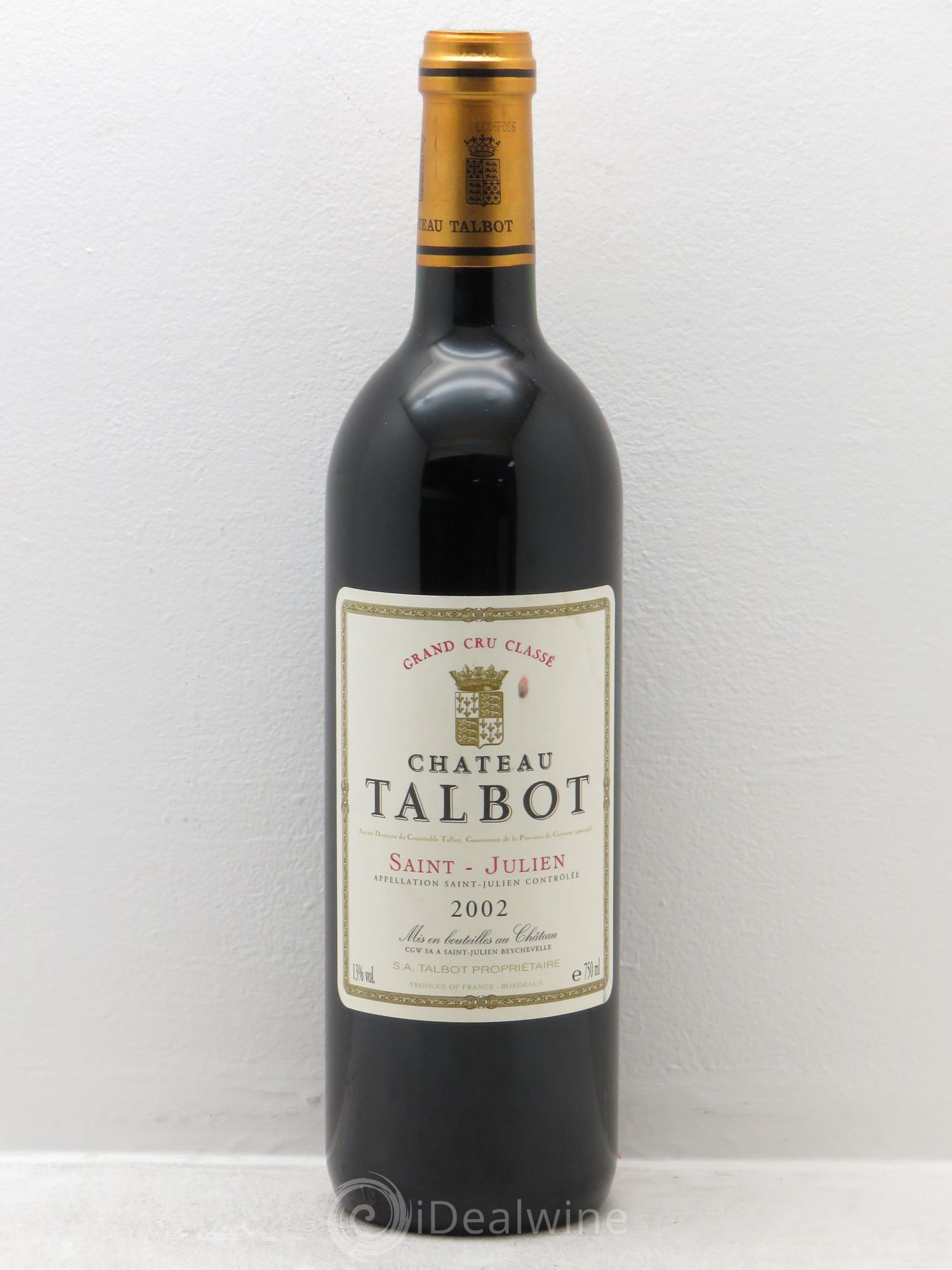 Château Talbot 4ème Grand Cru Classé 2002 - Lot de 1 bouteille - 0